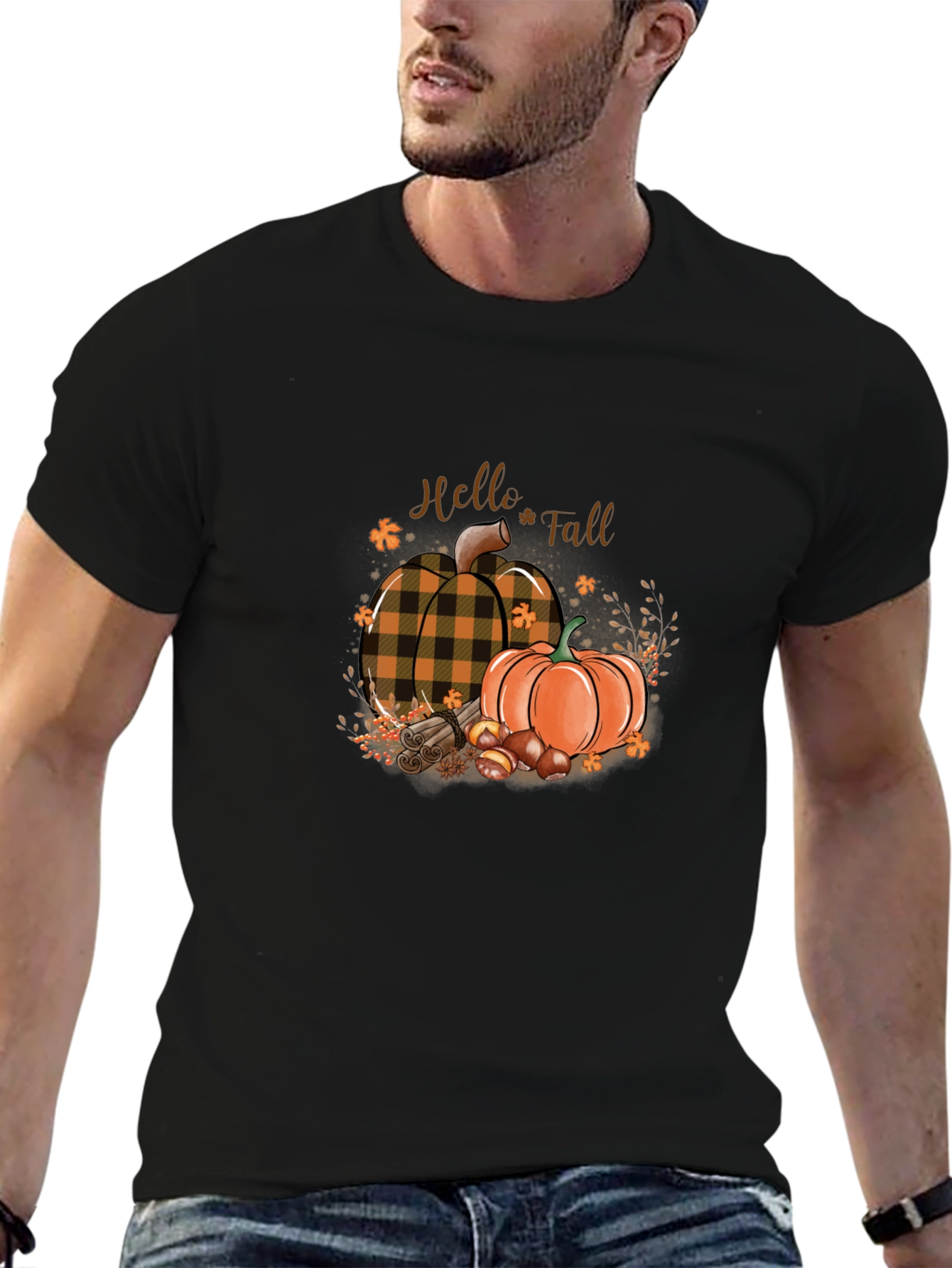 Hello Fall Pumpkin Graphic T-Shirt