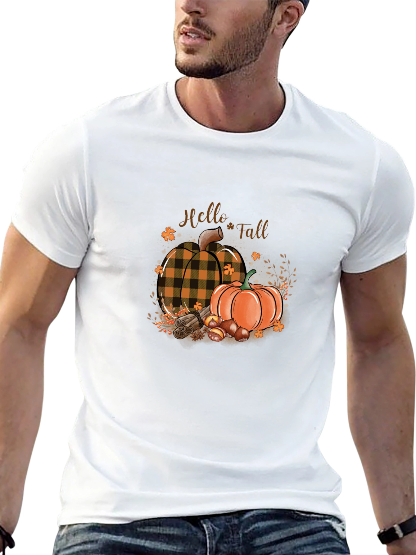Hello Fall Pumpkin Graphic T-Shirt