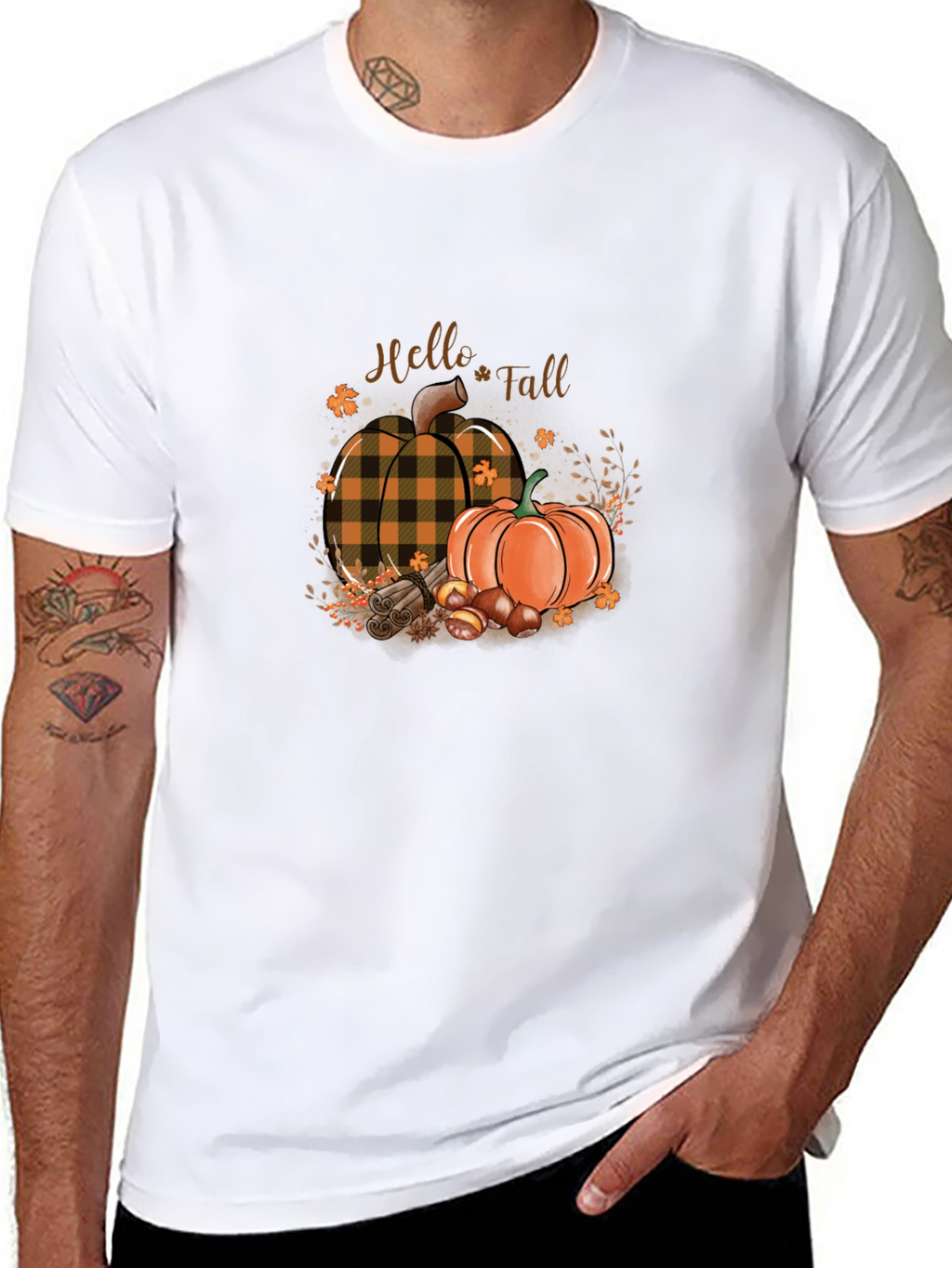 Hello Fall Pumpkin Graphic T-Shirt