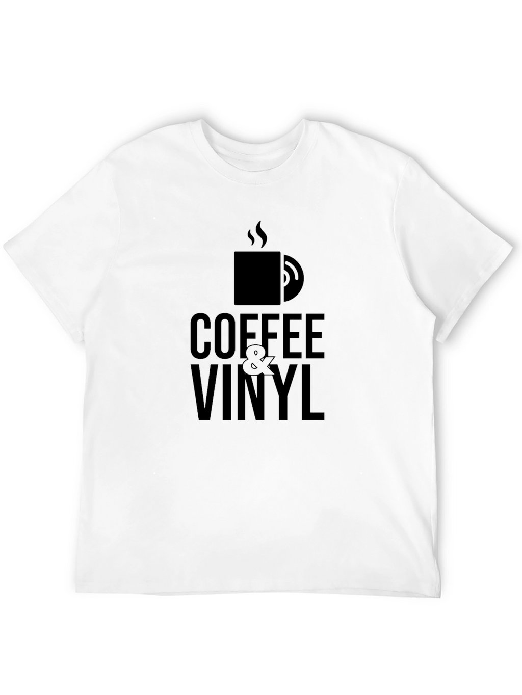 Coffee & Vinyl Black Graphic T-Shirt