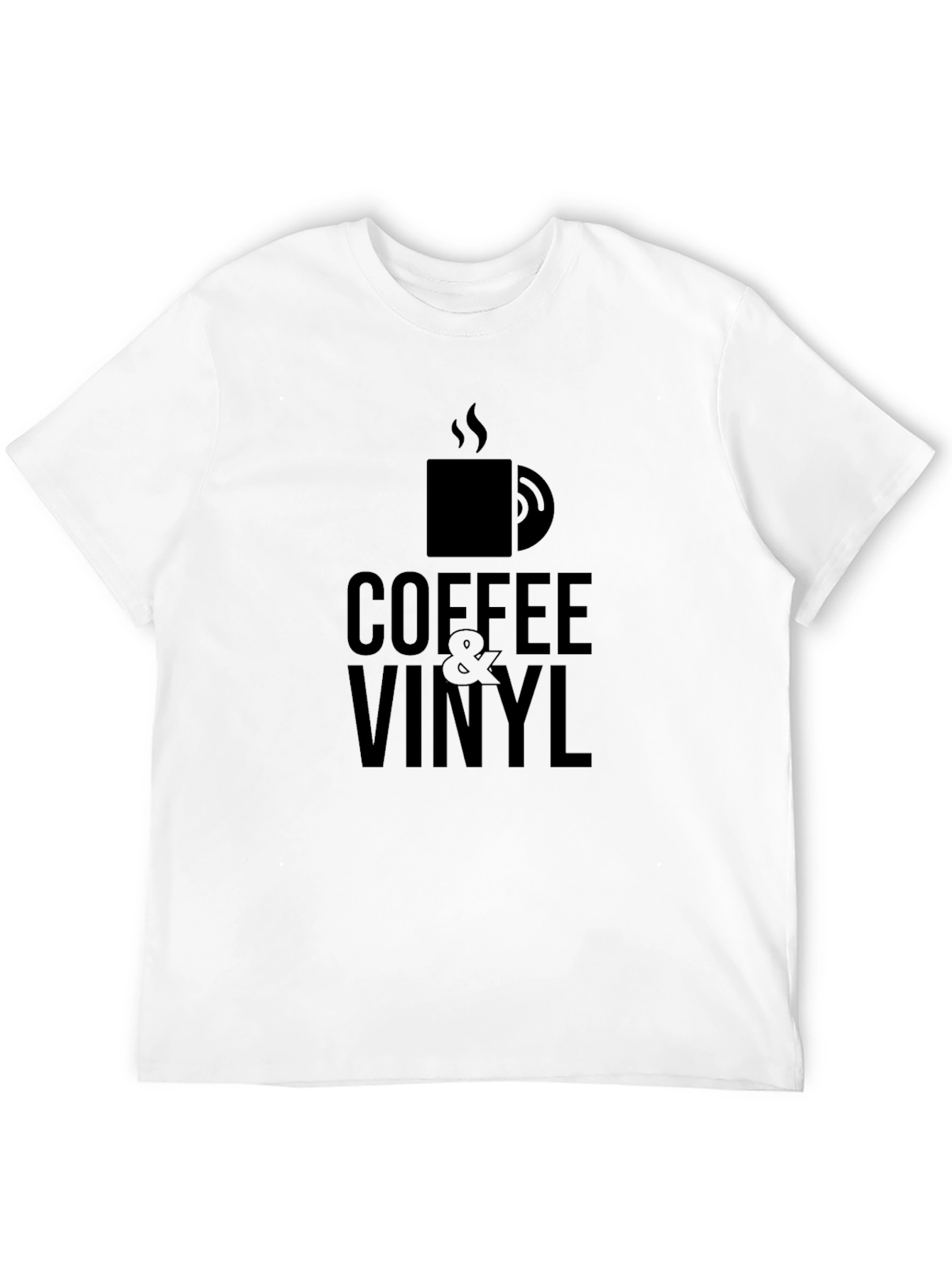 Coffee & Vinyl Black Graphic T-Shirt