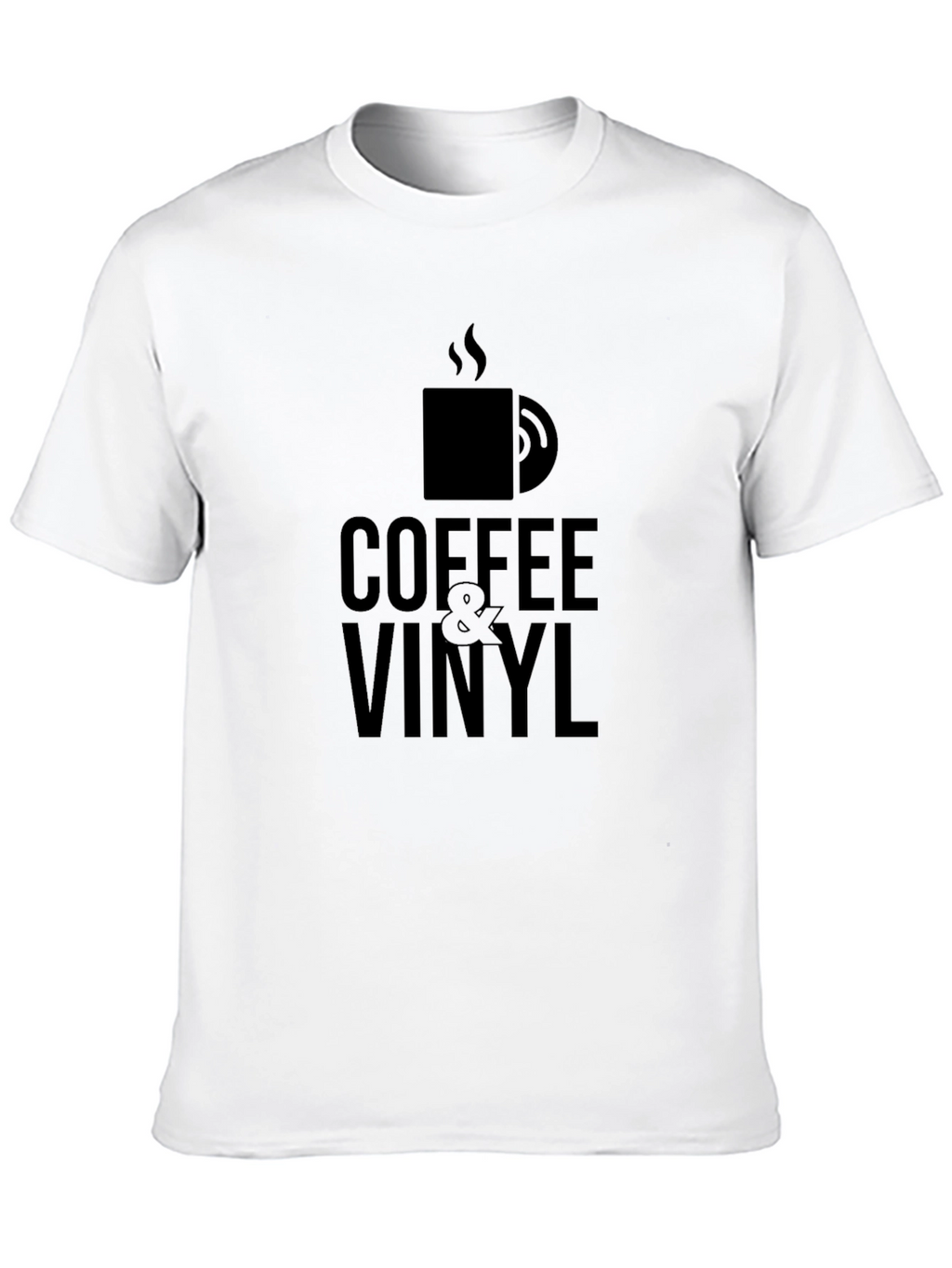 Coffee & Vinyl Black Graphic T-Shirt