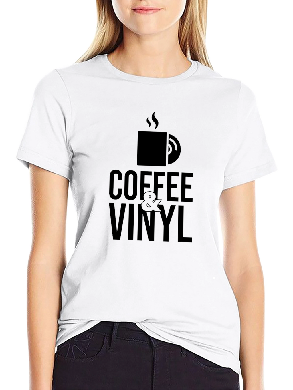 Coffee & Vinyl Black Graphic T-Shirt