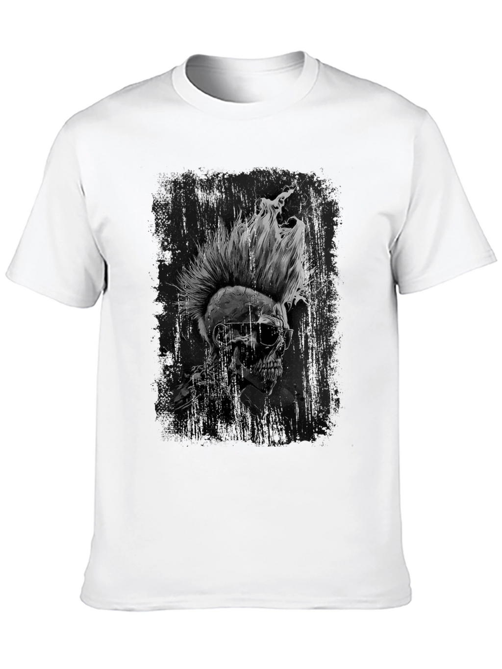 Skull Punk Graphic Tee - Edgy Black T-Shirt
