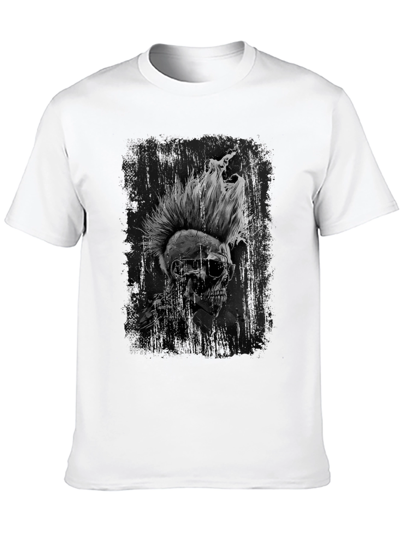 Skull Punk Graphic Tee - Edgy Black T-Shirt