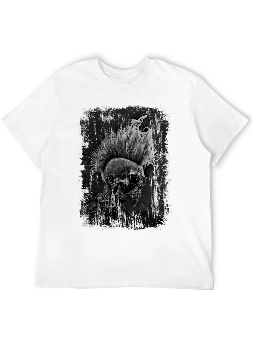 Skull Punk Graphic Tee - Edgy Black T-Shirt