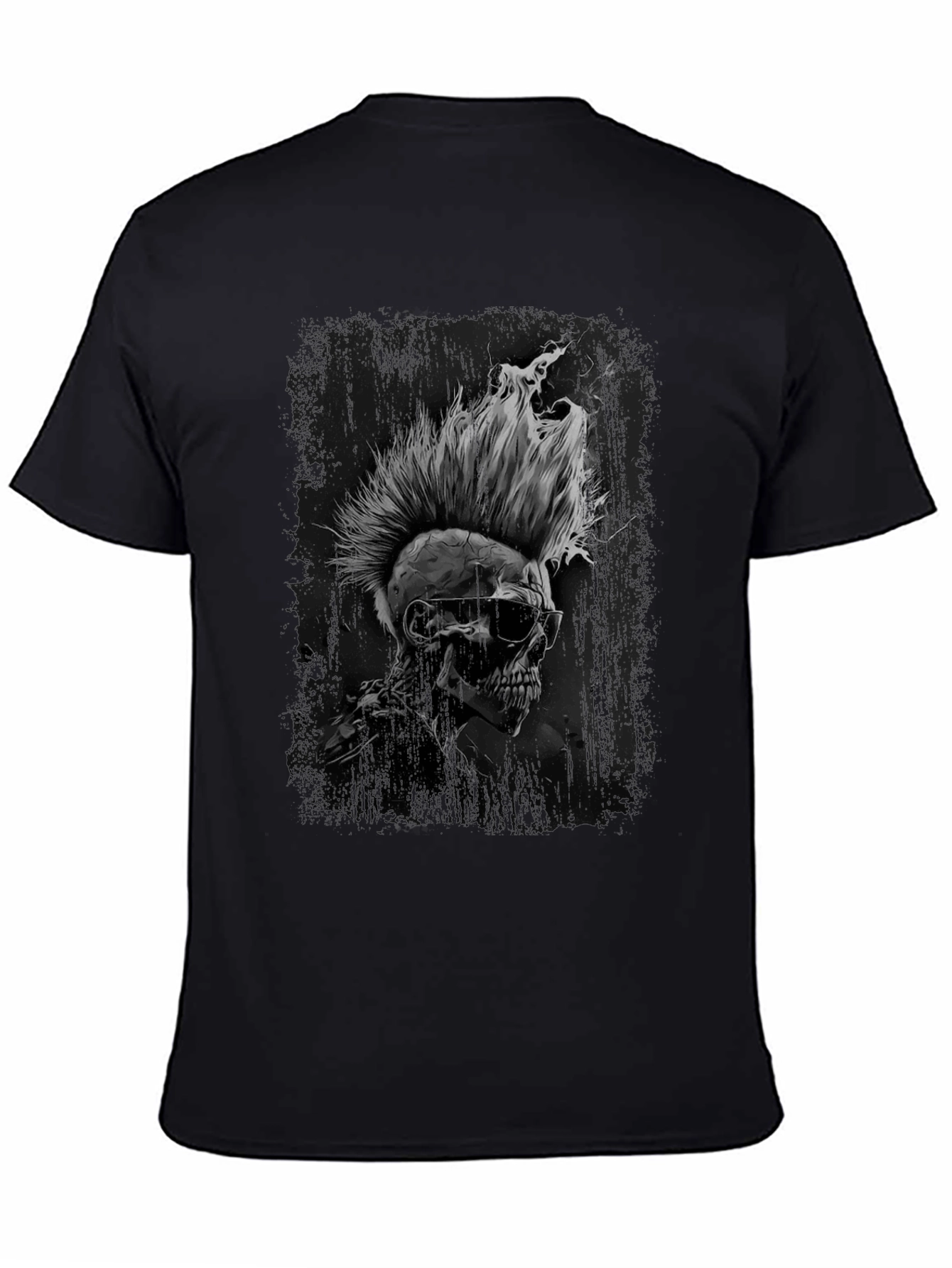 Skull Punk Graphic Tee - Edgy Black T-Shirt