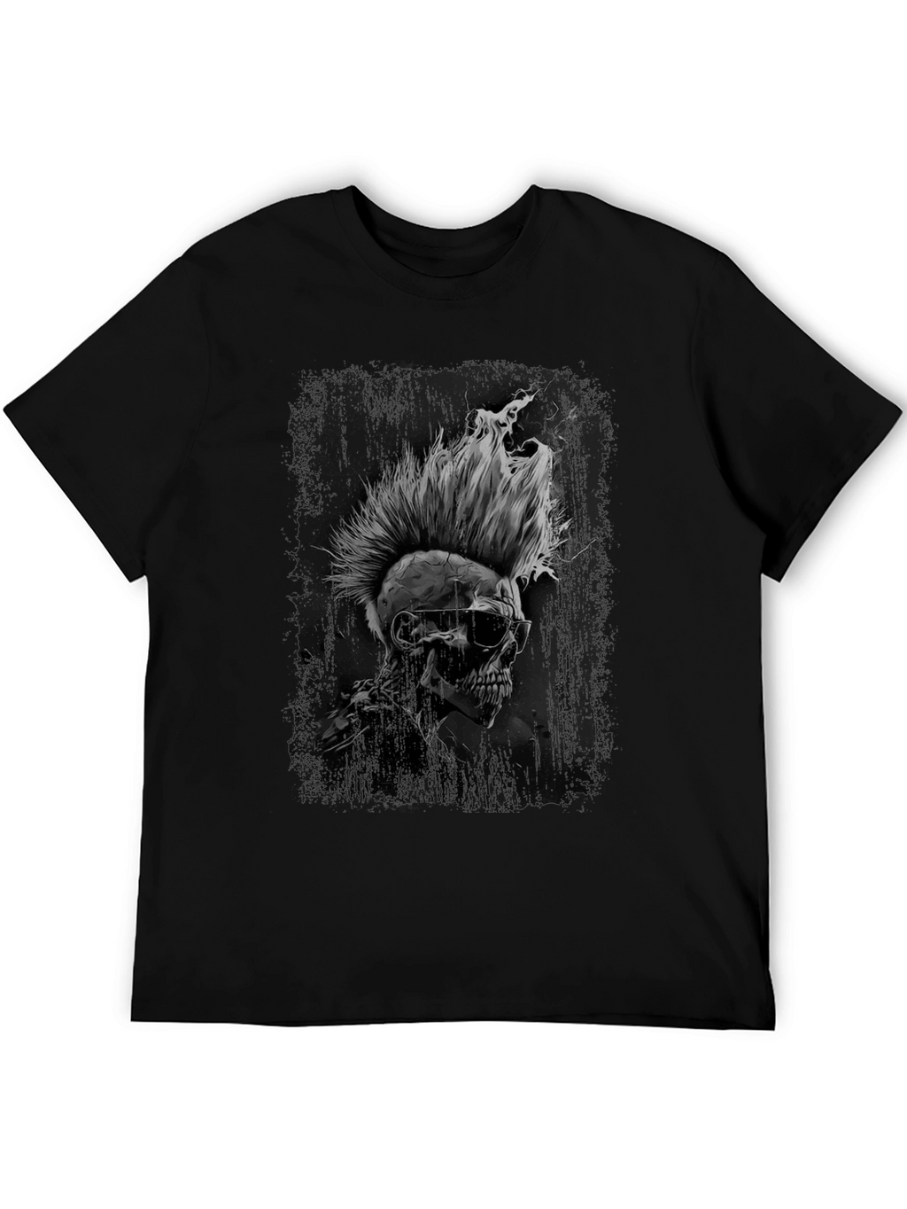 Skull Punk Graphic Tee - Edgy Black T-Shirt