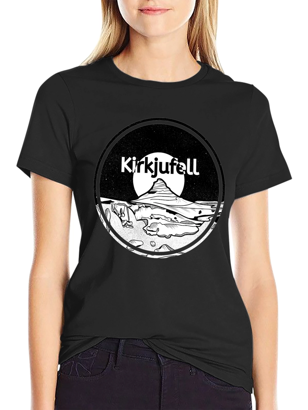 Kirkjufell Iceland T-Shirt Black Graphic Tee