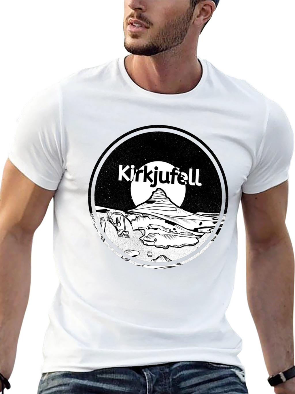 Kirkjufell Iceland T-Shirt Black Graphic Tee