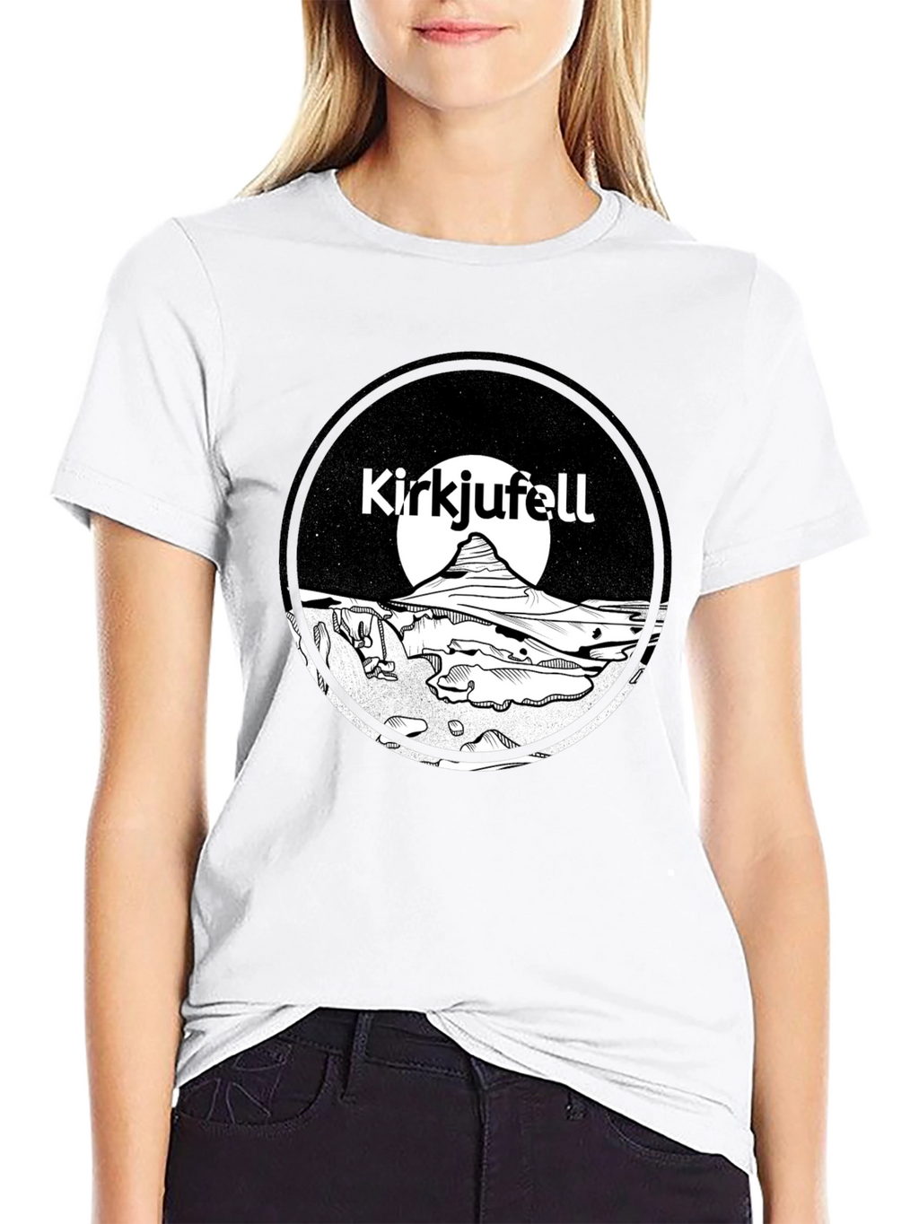 Kirkjufell Iceland T-Shirt Black Graphic Tee