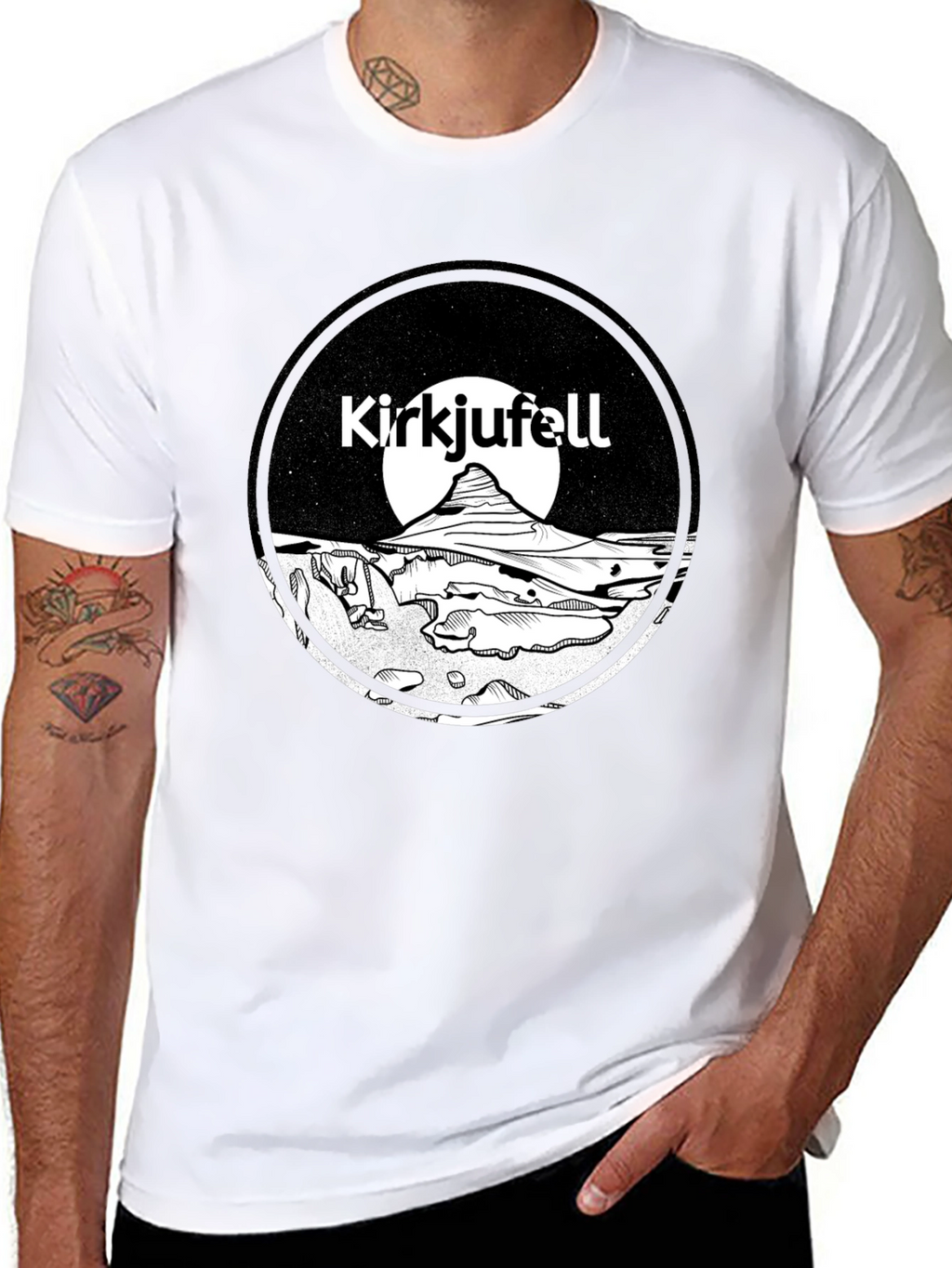 Kirkjufell Iceland T-Shirt Black Graphic Tee
