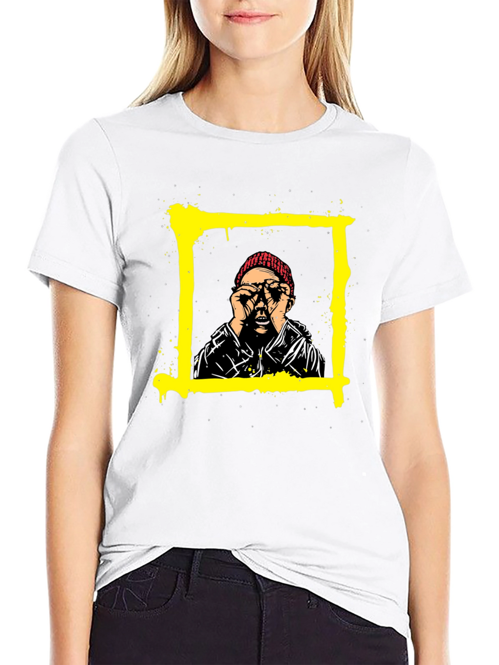 Edgy Graphic Tee: Man in Frame Design