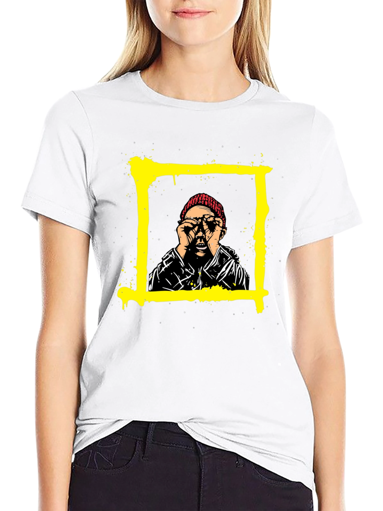 Edgy Graphic Tee: Man in Frame Design