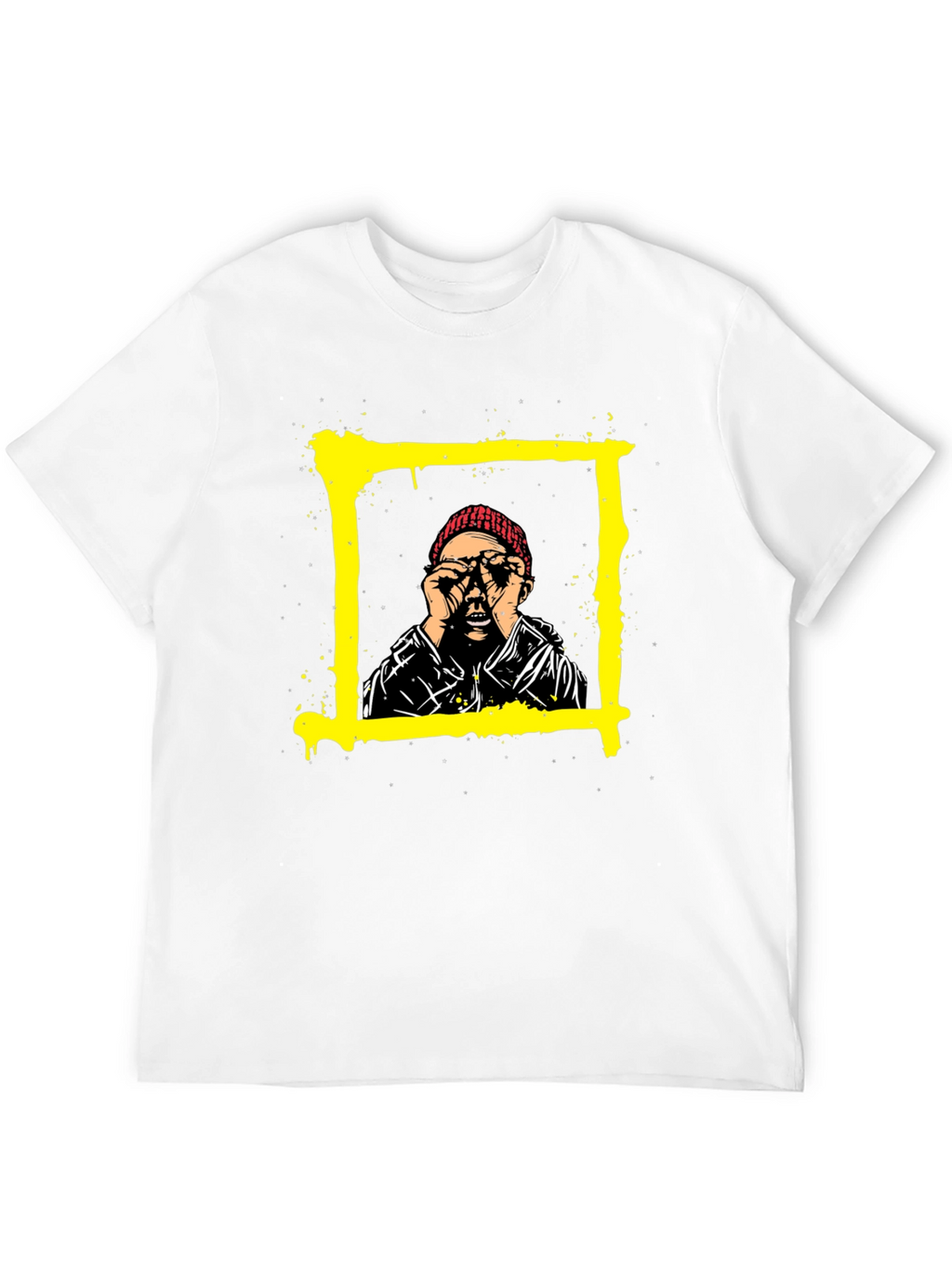 Edgy Graphic Tee: Man in Frame Design