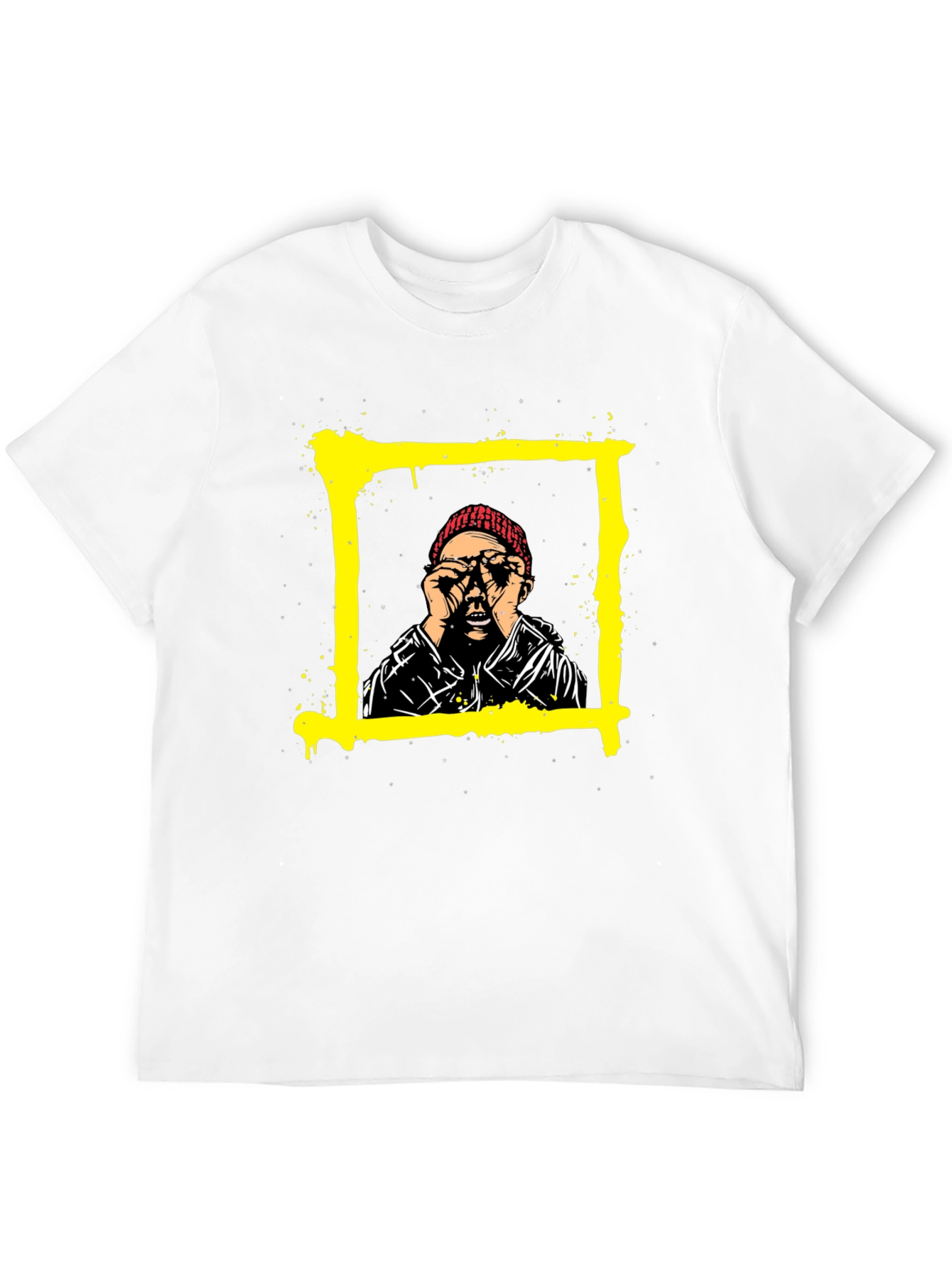 Edgy Graphic Tee: Man in Frame Design
