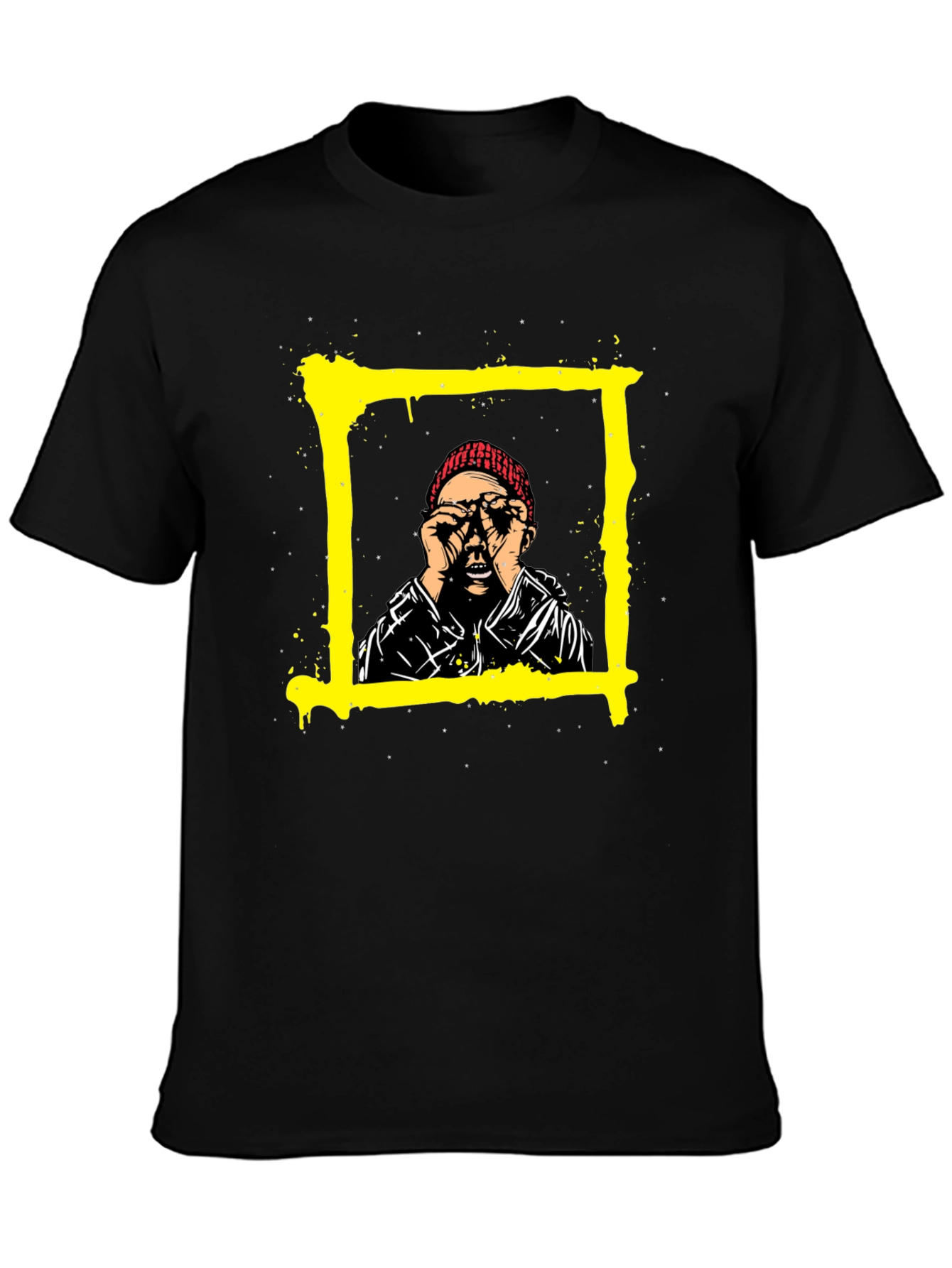 Edgy Graphic Tee: Man in Frame Design