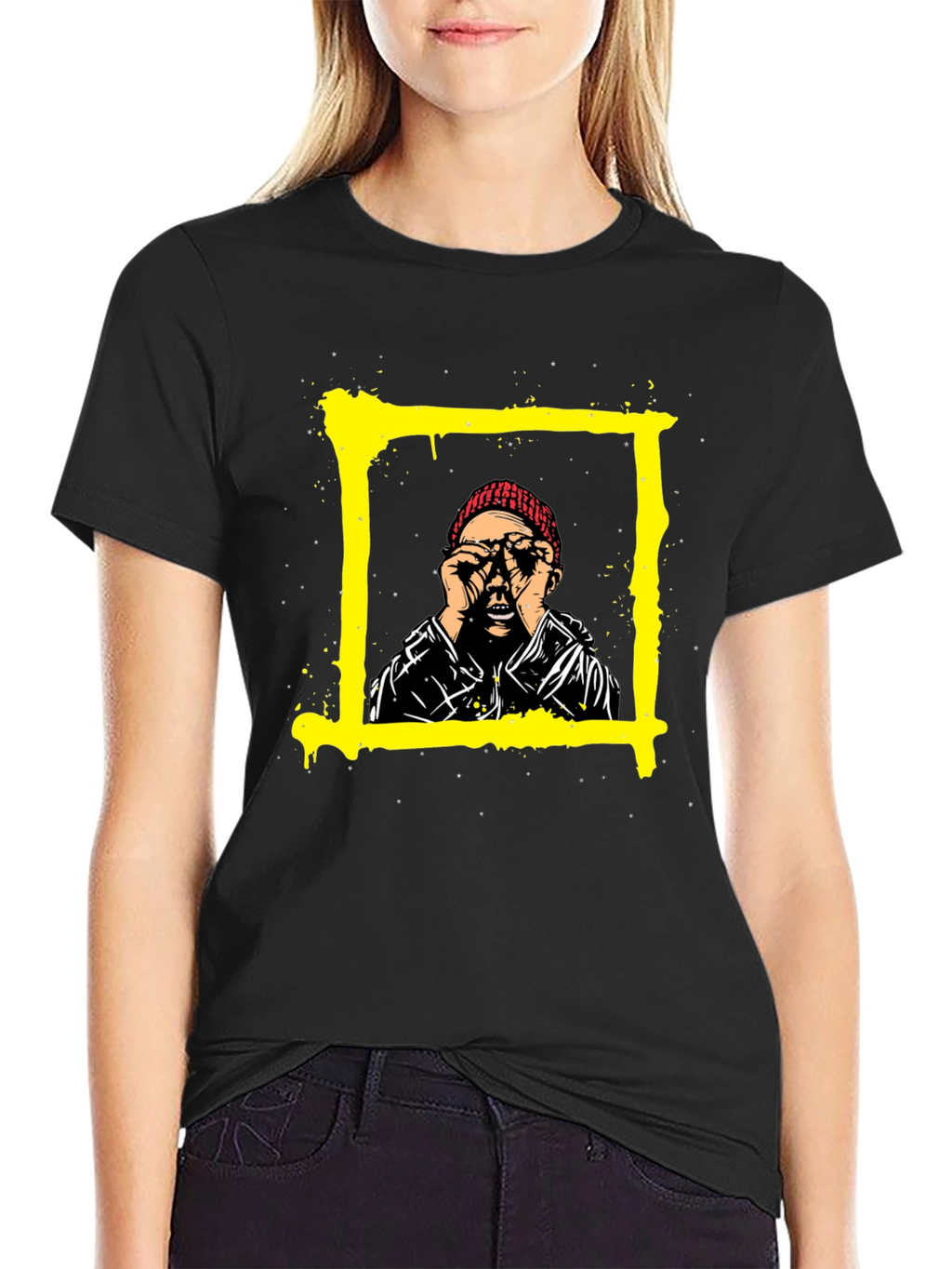 Edgy Graphic Tee: Man in Frame Design