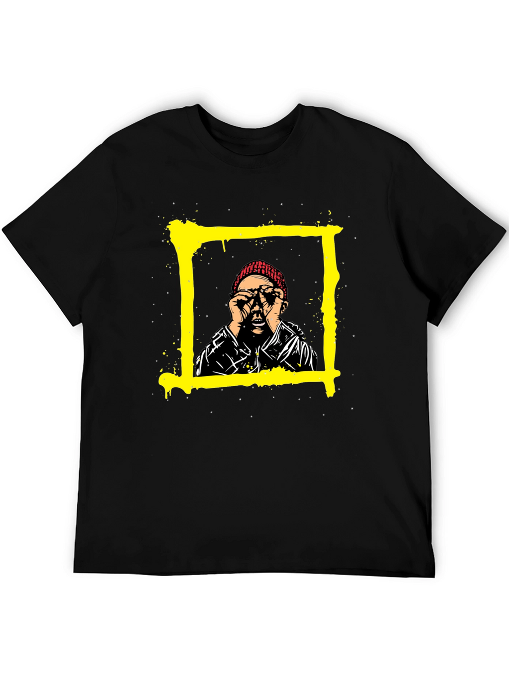 Edgy Graphic Tee: Man in Frame Design