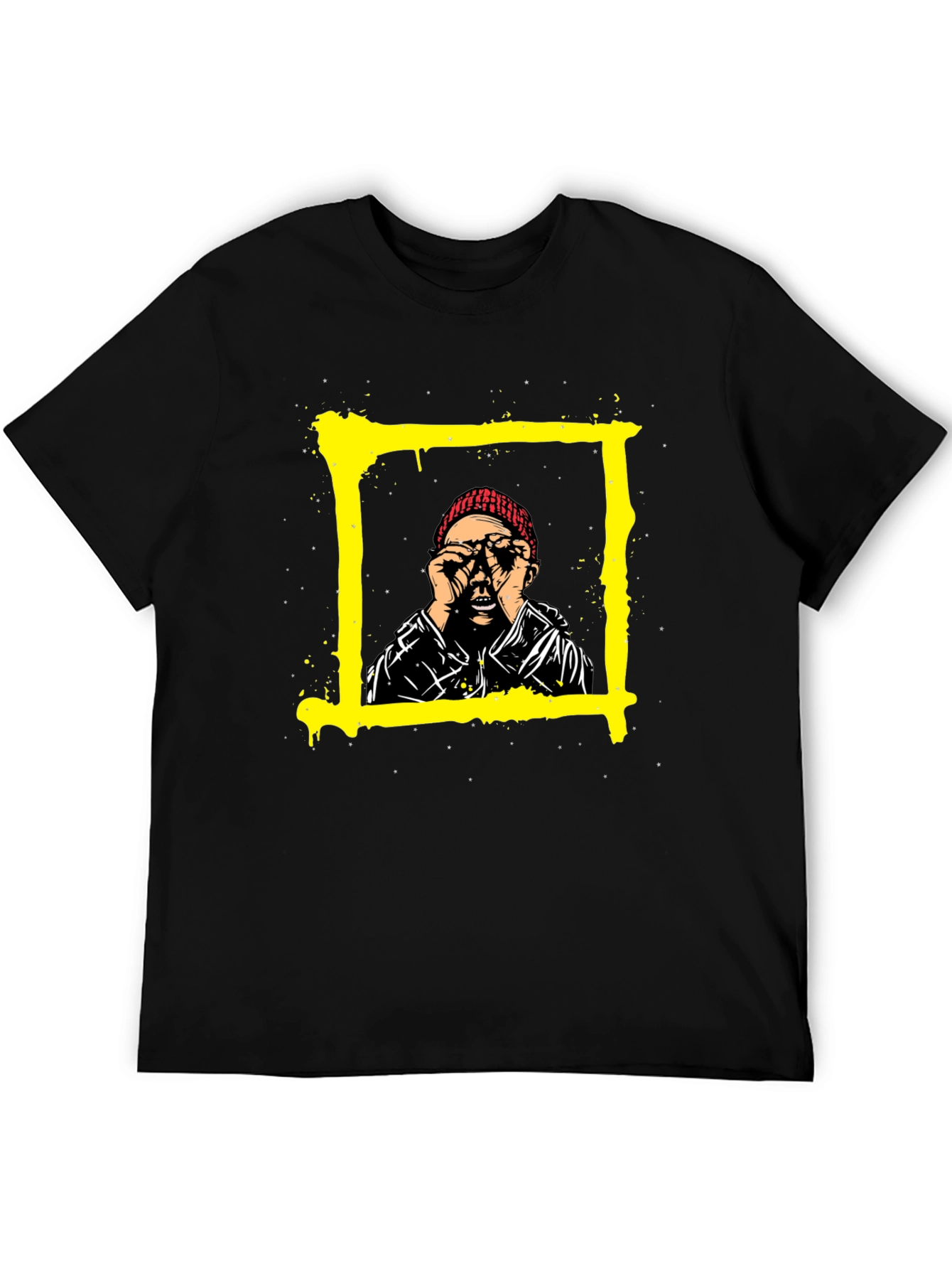 Edgy Graphic Tee: Man in Frame Design
