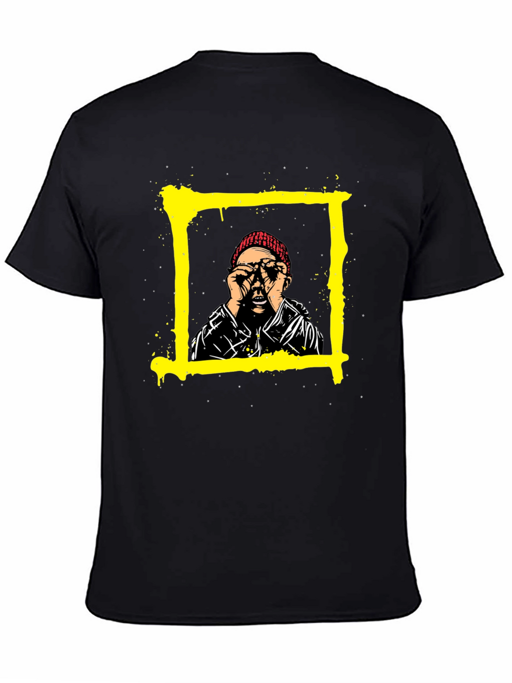 Edgy Graphic Tee: Man in Frame Design