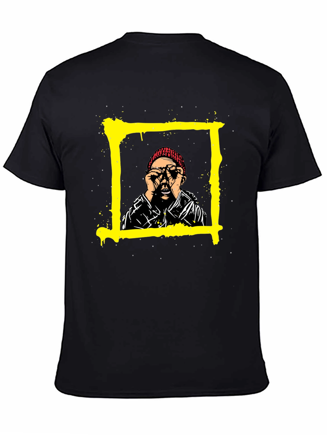 Edgy Graphic Tee: Man in Frame Design