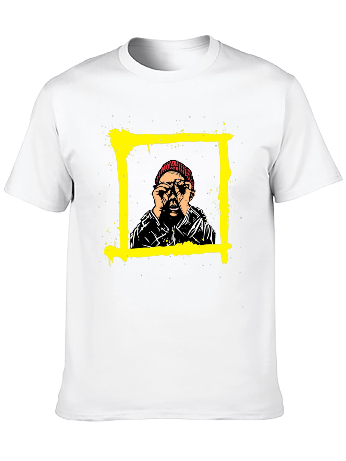Edgy Graphic Tee: Man in Frame Design