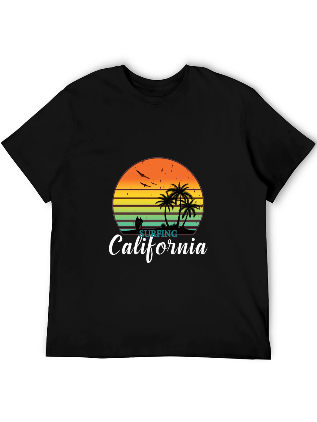 Surfing California Retro Sunset T-Shirt