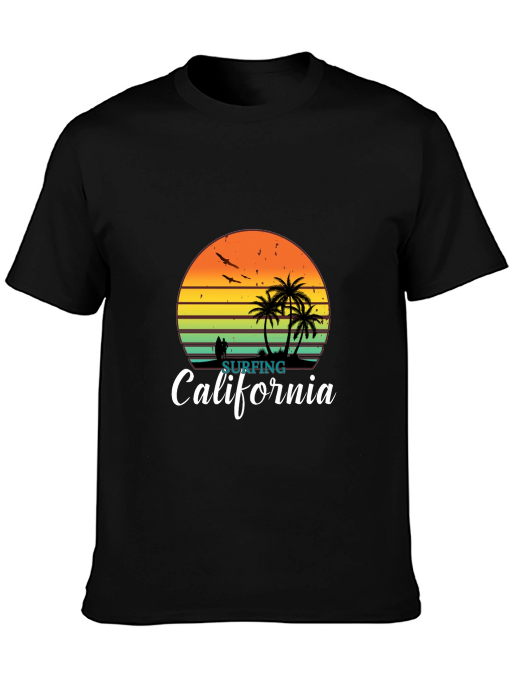 Surfing California Retro Sunset T-Shirt