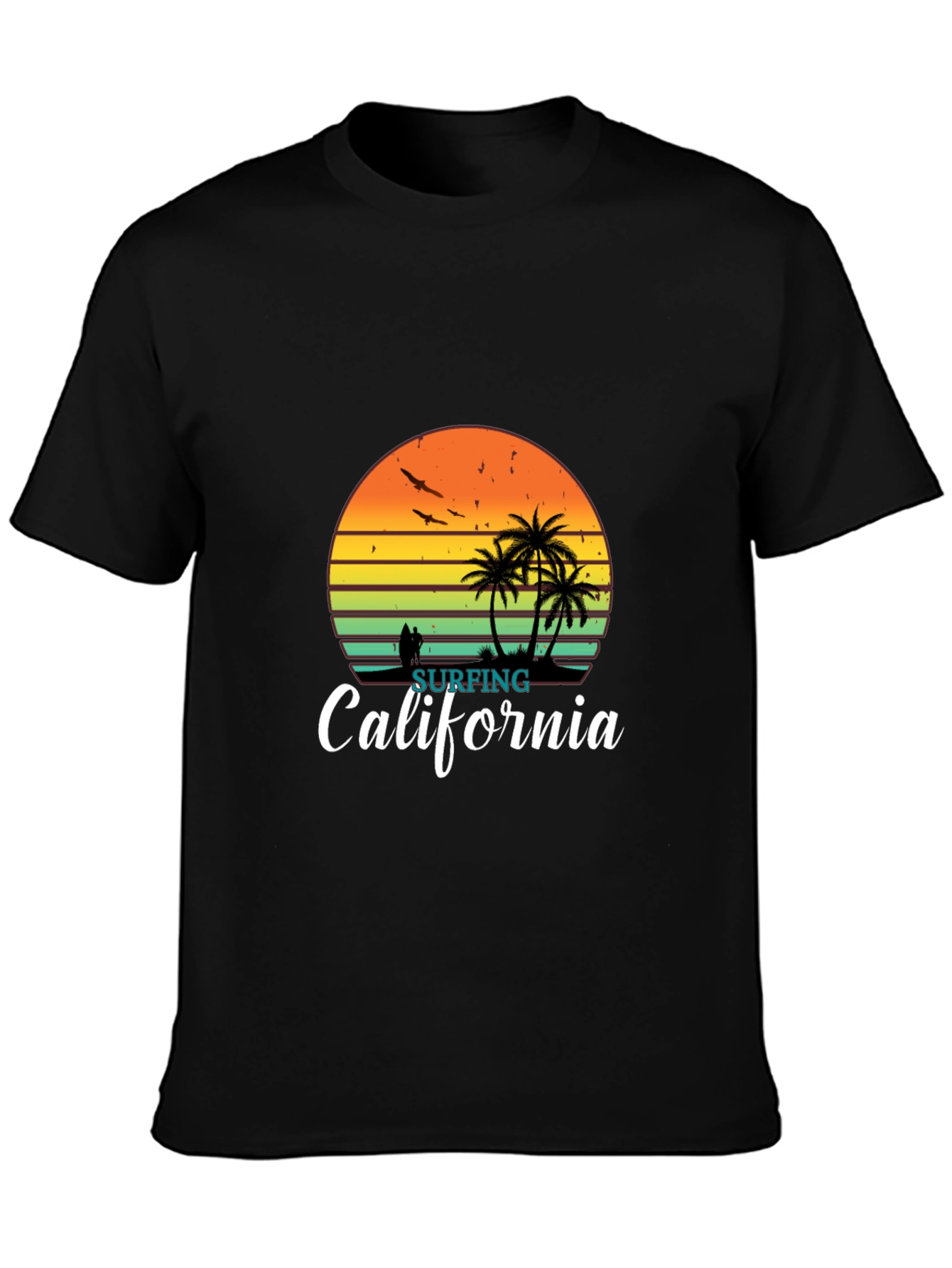 Surfing California Retro Sunset T-Shirt