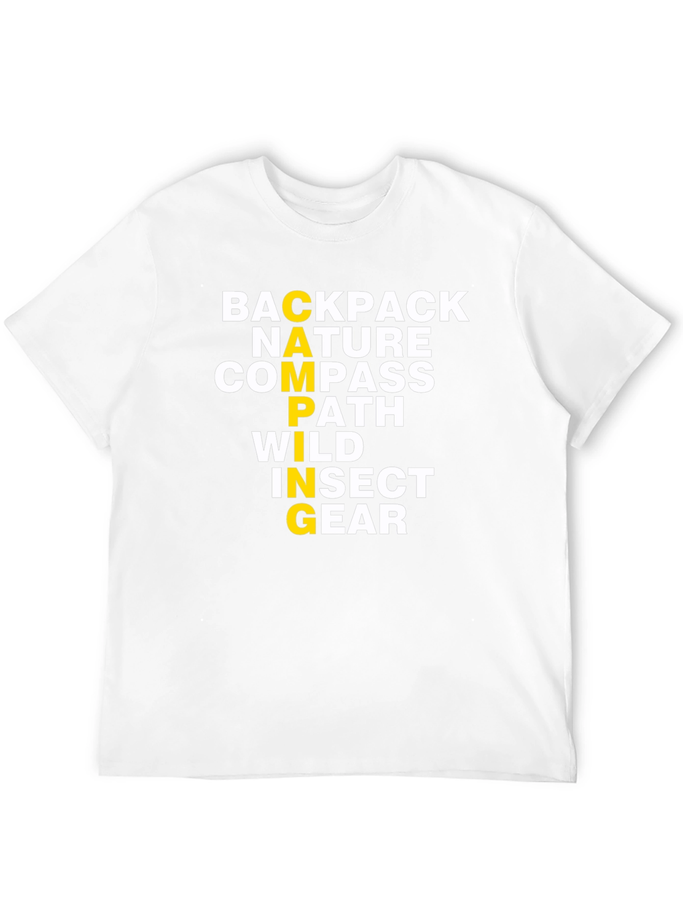 Camping Acrostic T-Shirt: Backpack Nature Compass