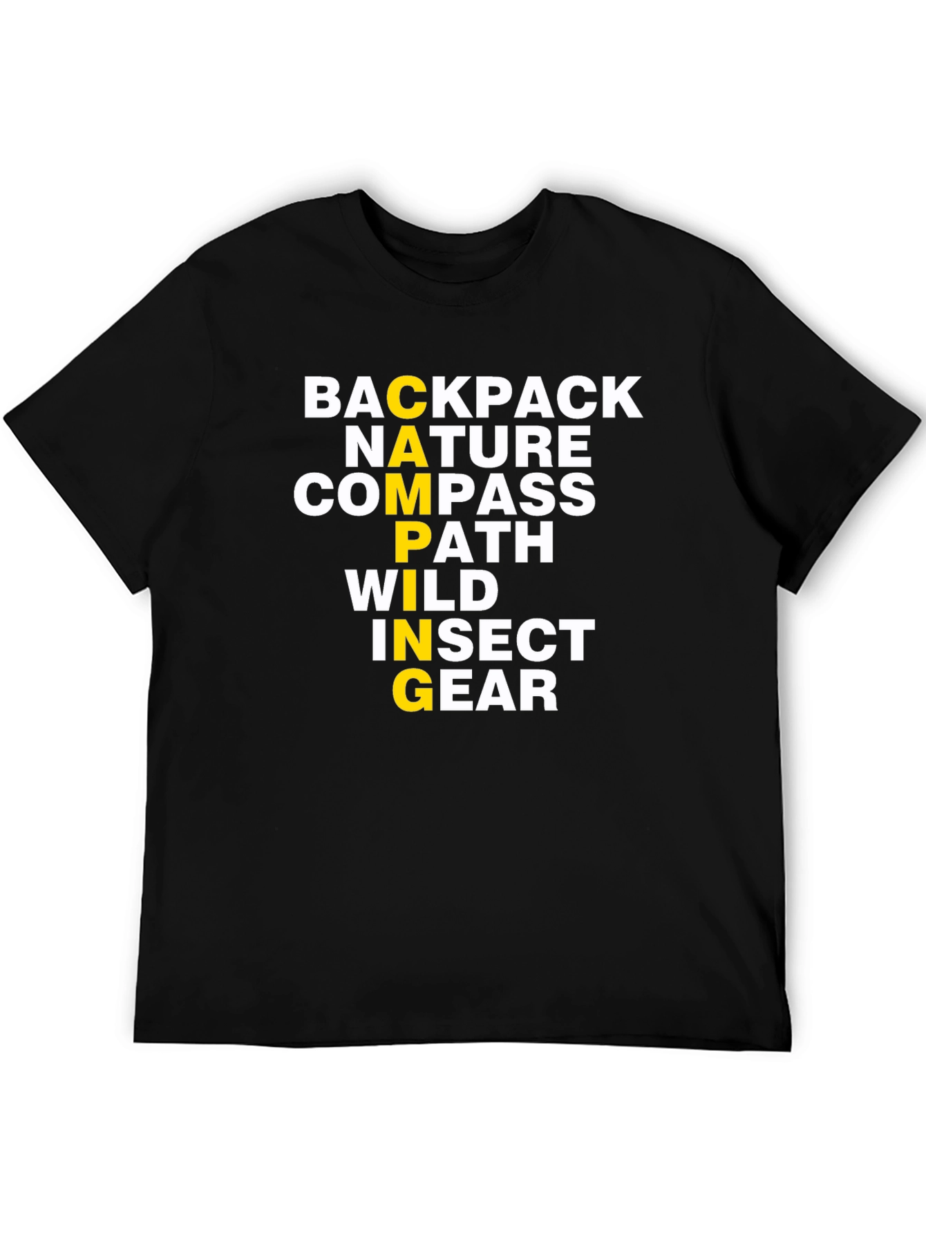 Camping Acrostic T-Shirt: Backpack Nature Compass