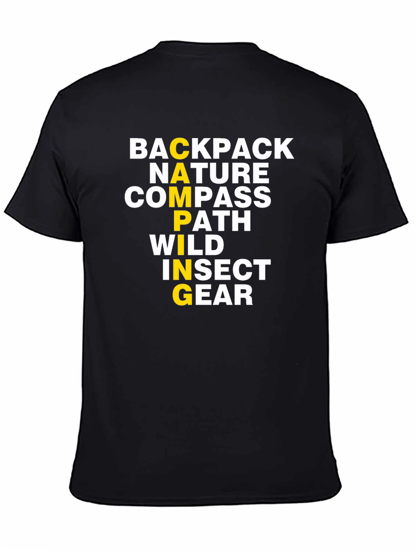 Camping Acrostic T-Shirt: Backpack Nature Compass