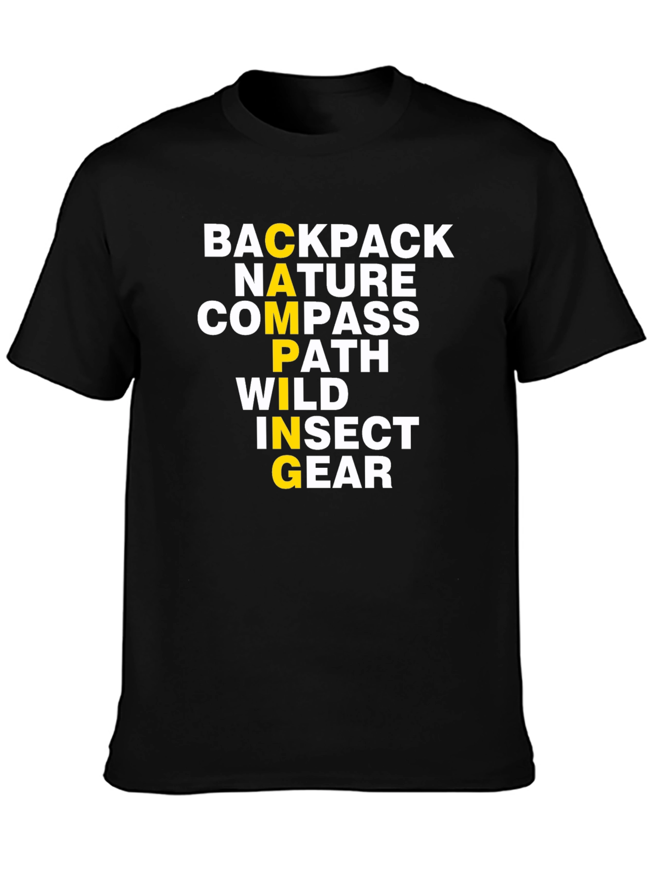 Camping Acrostic T-Shirt: Backpack Nature Compass