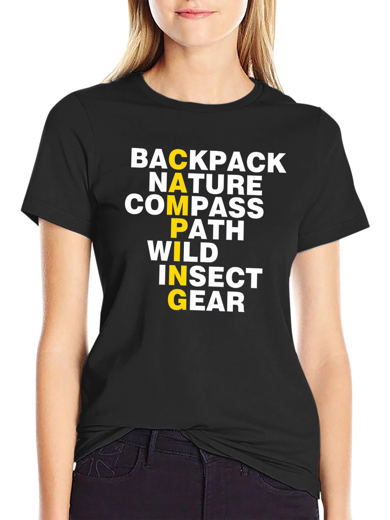 Camping Acrostic T-Shirt: Backpack Nature Compass