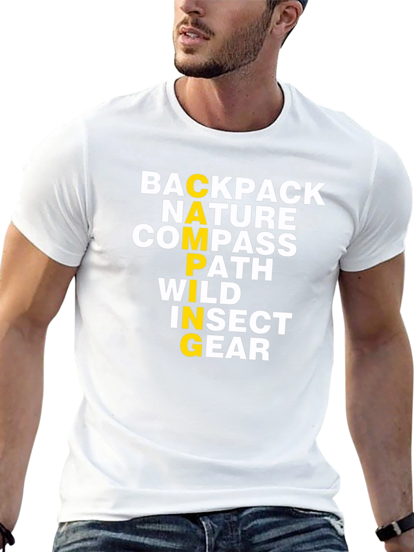 Camping Acrostic T-Shirt: Backpack Nature Compass