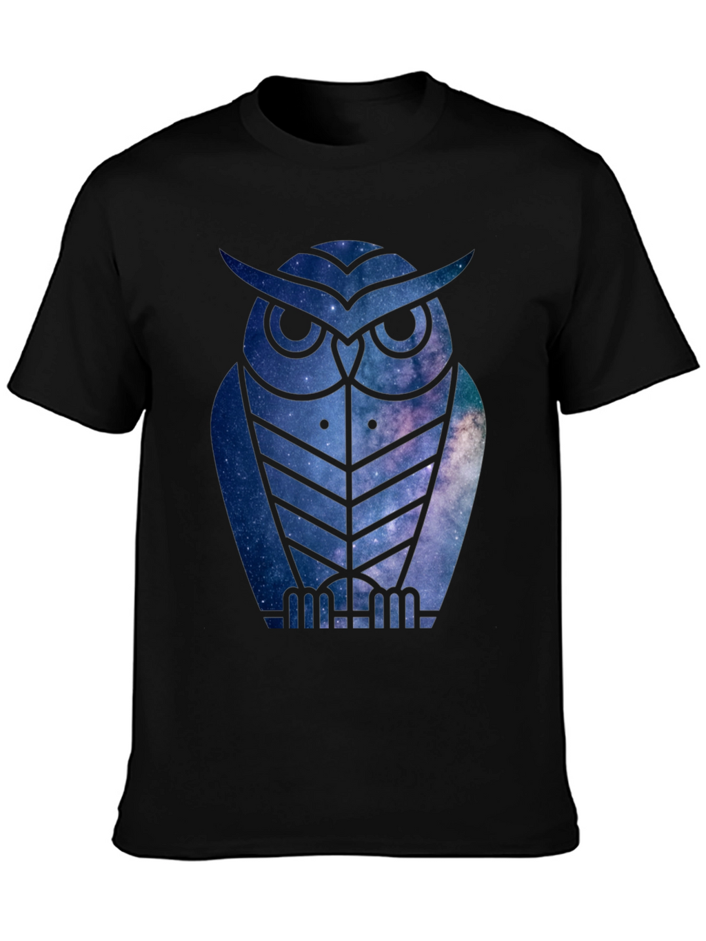 Galaxy Owl T-Shirt - Mens Black Tee