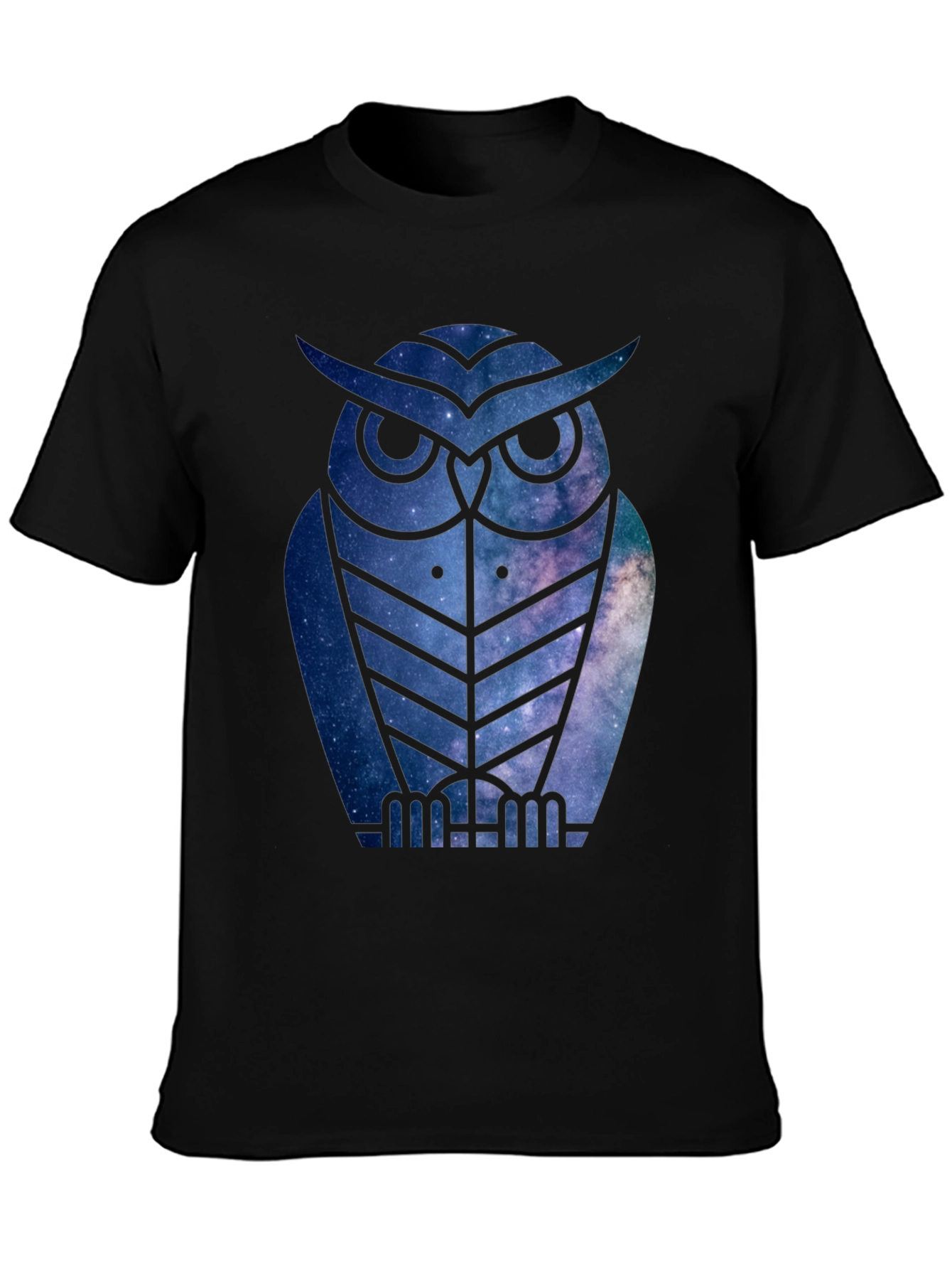Galaxy Owl T-Shirt - Mens Black Tee