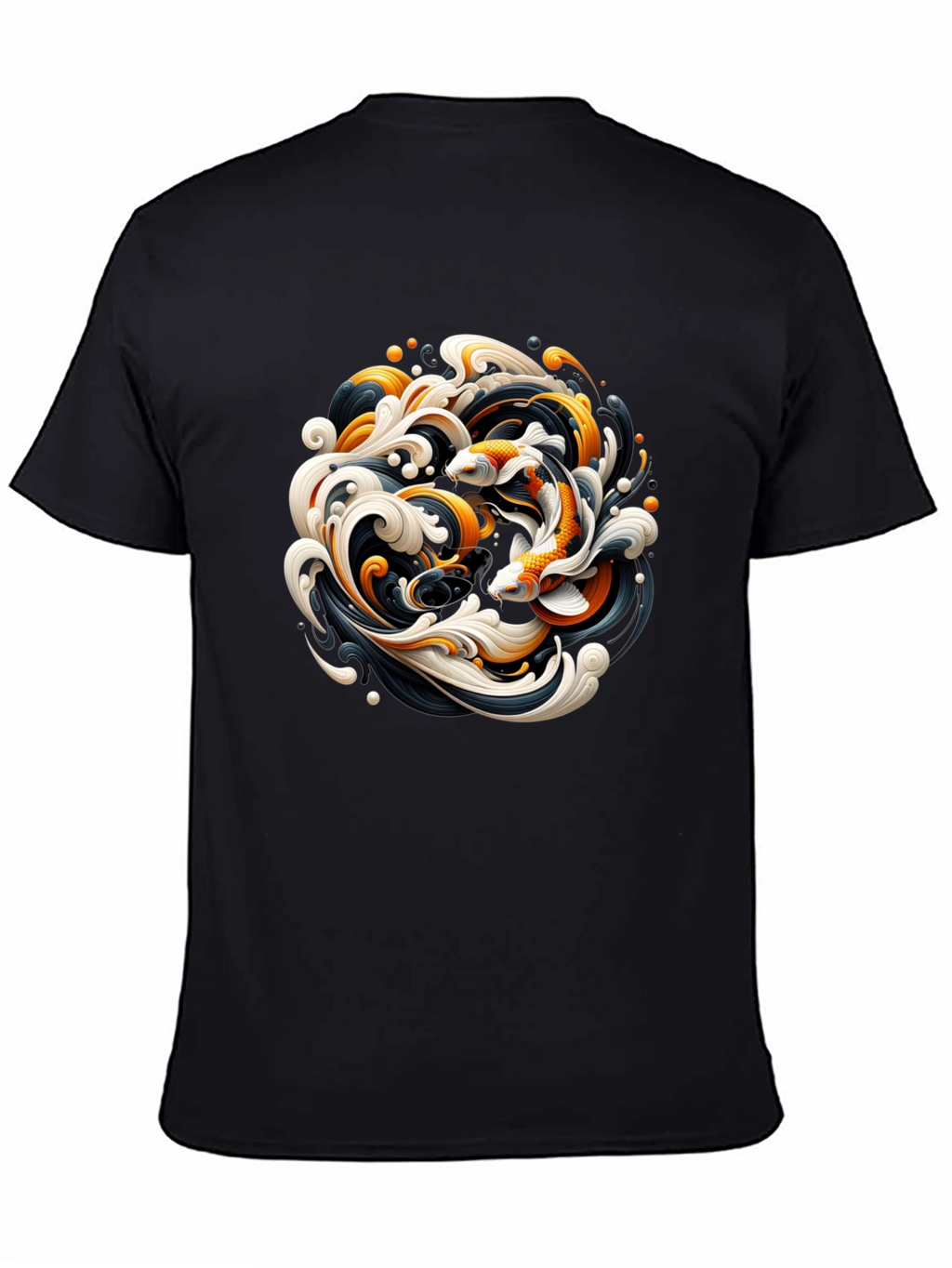 Koi Fish Graphic Tee - Black