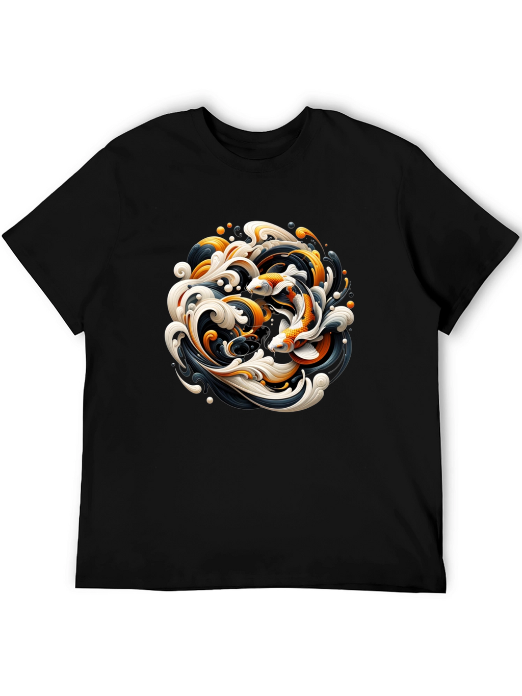 Koi Fish Graphic Tee - Black