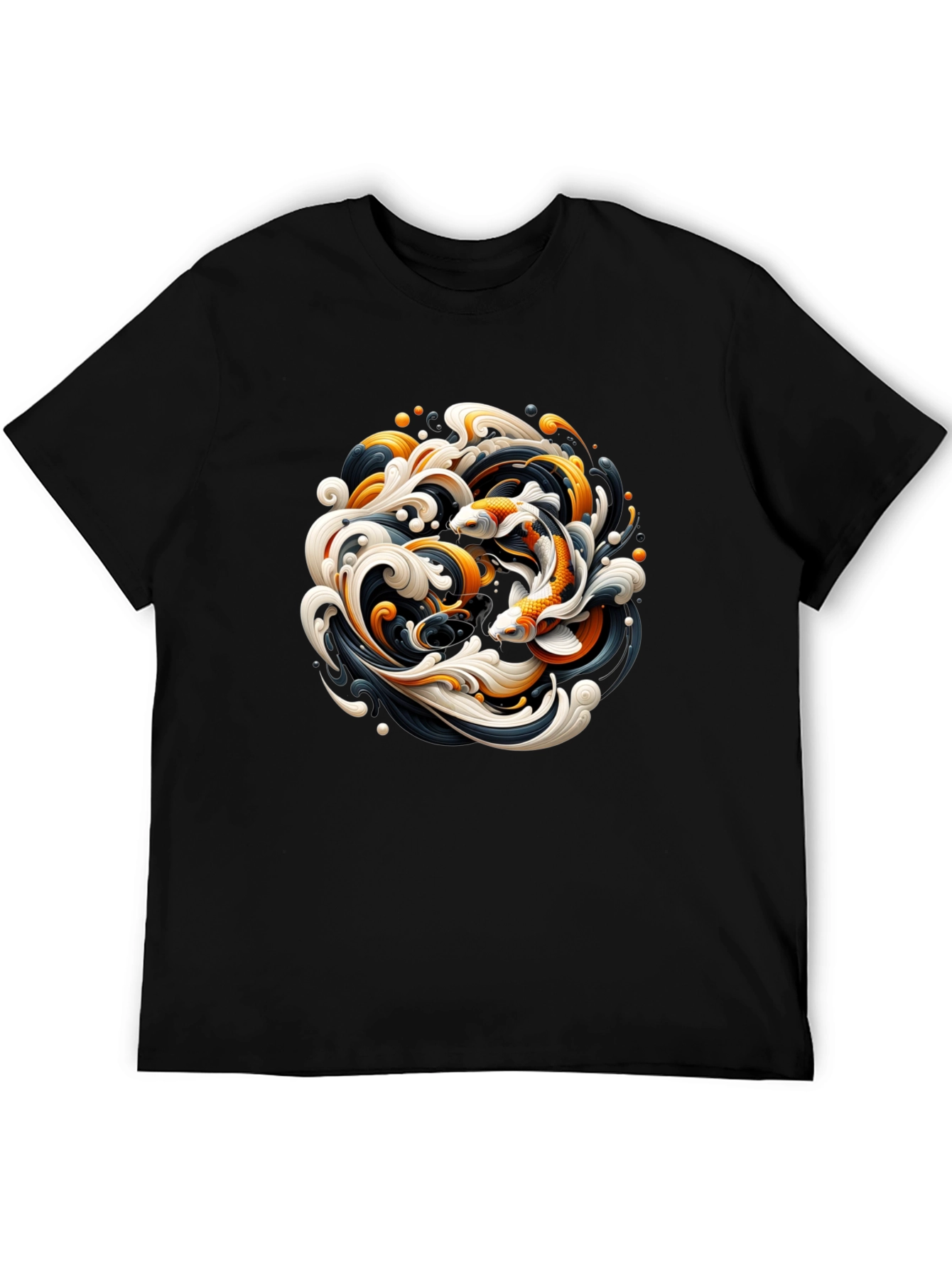 Koi Fish Graphic Tee - Black