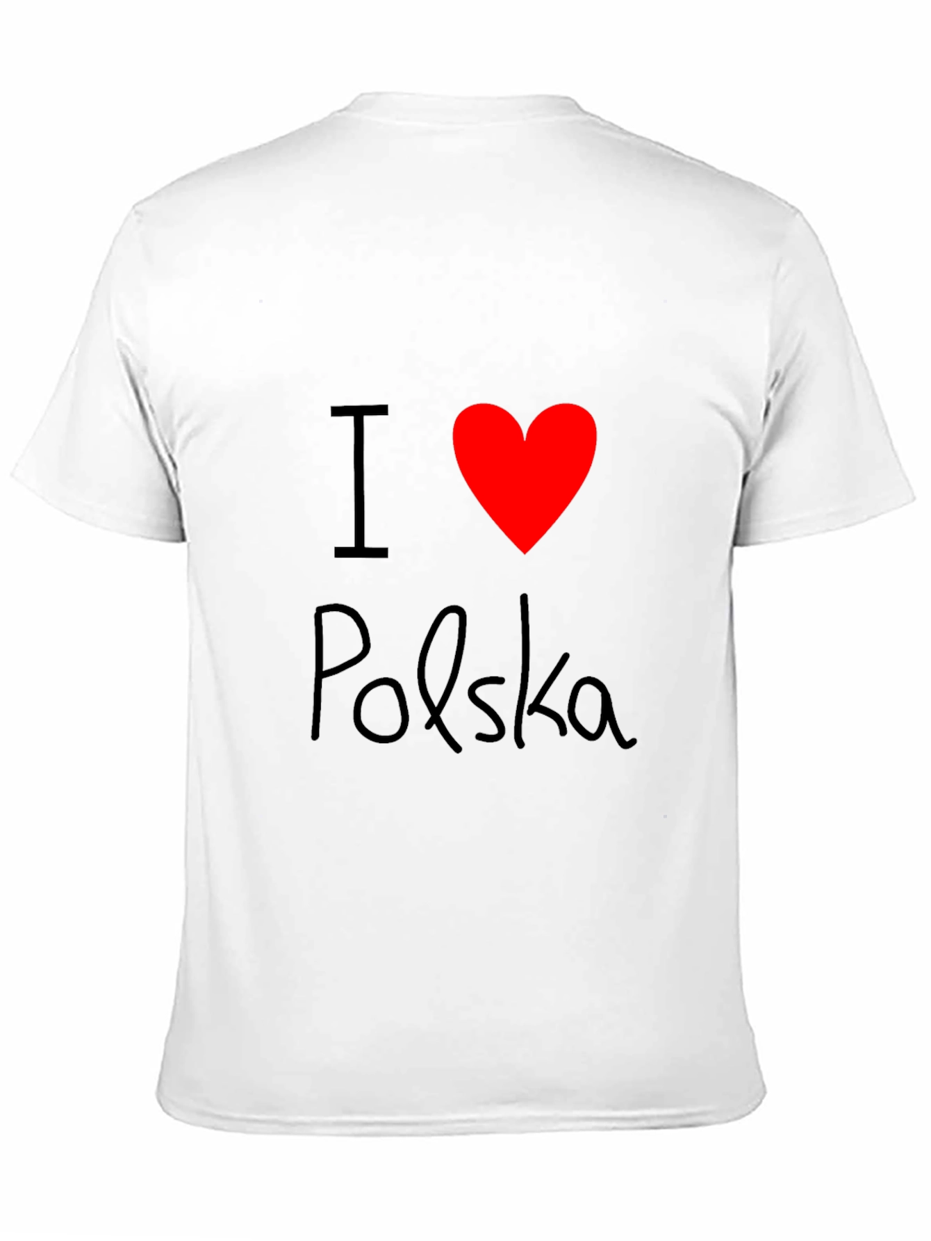 I Love Polska Graphic T-Shirt - Black Crew Neck Tee