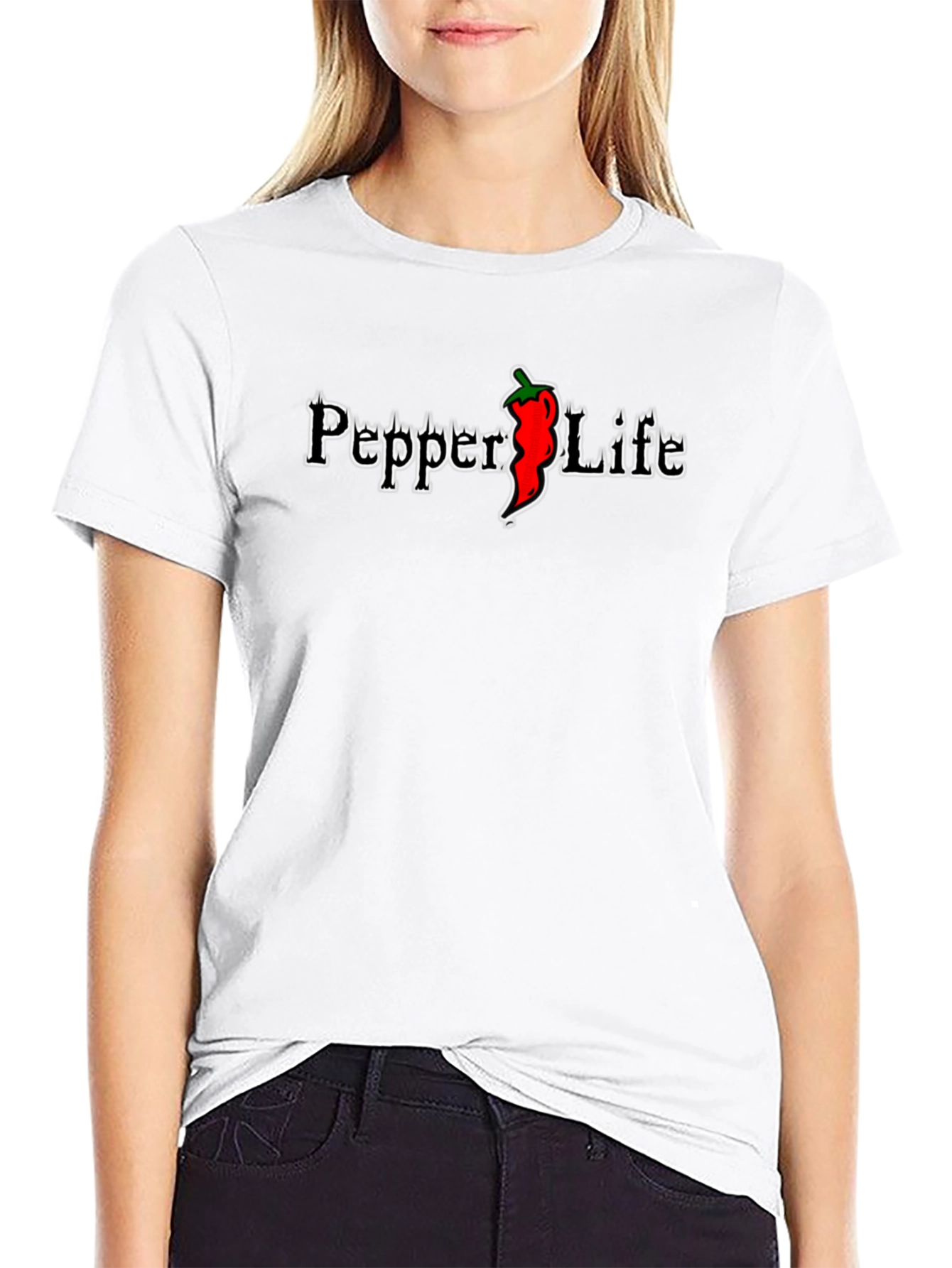 Pepper Life Black Graphic T-Shirt