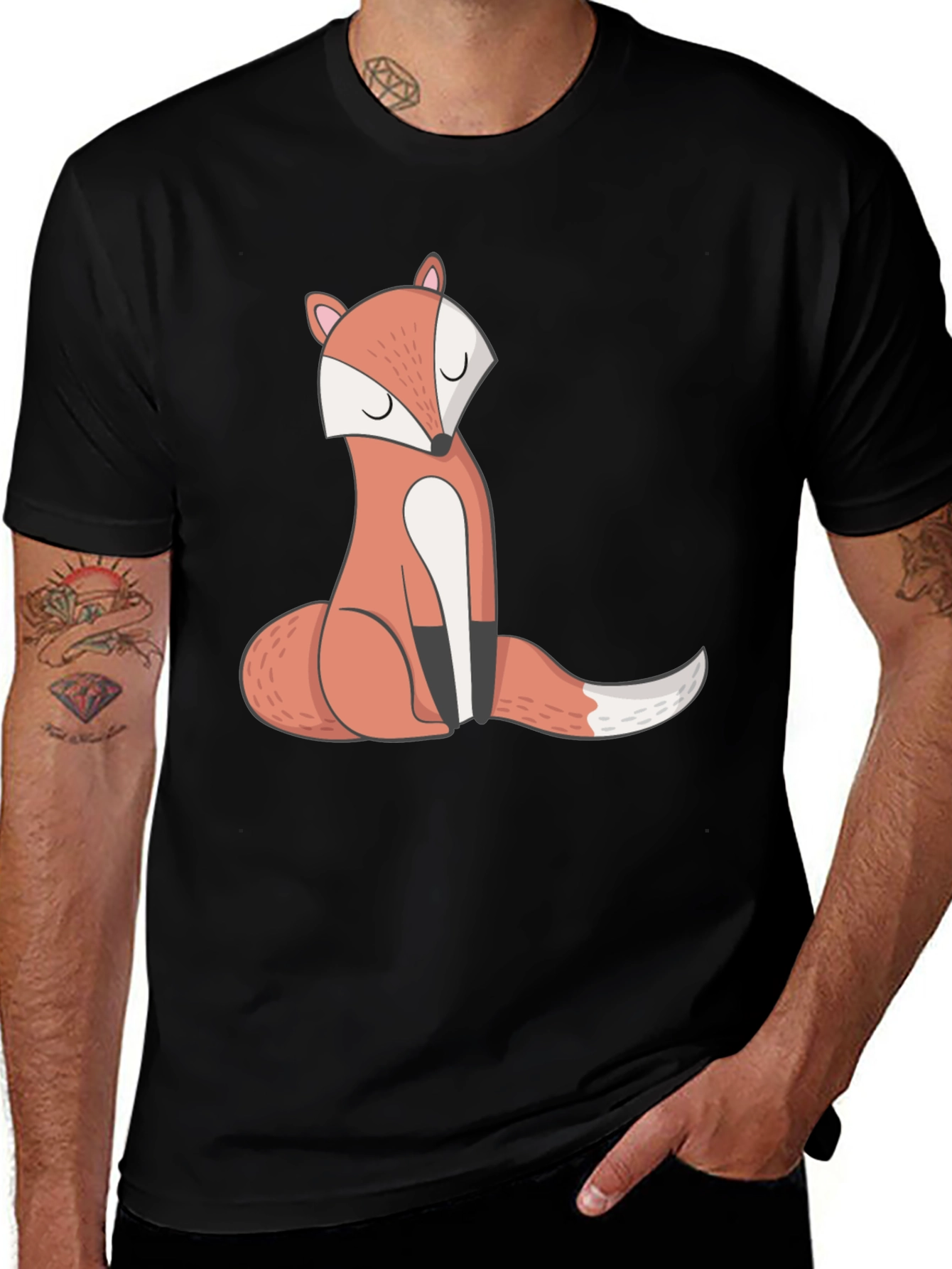 Cool Fox Graphic Tee - Unisex Black T-Shirt