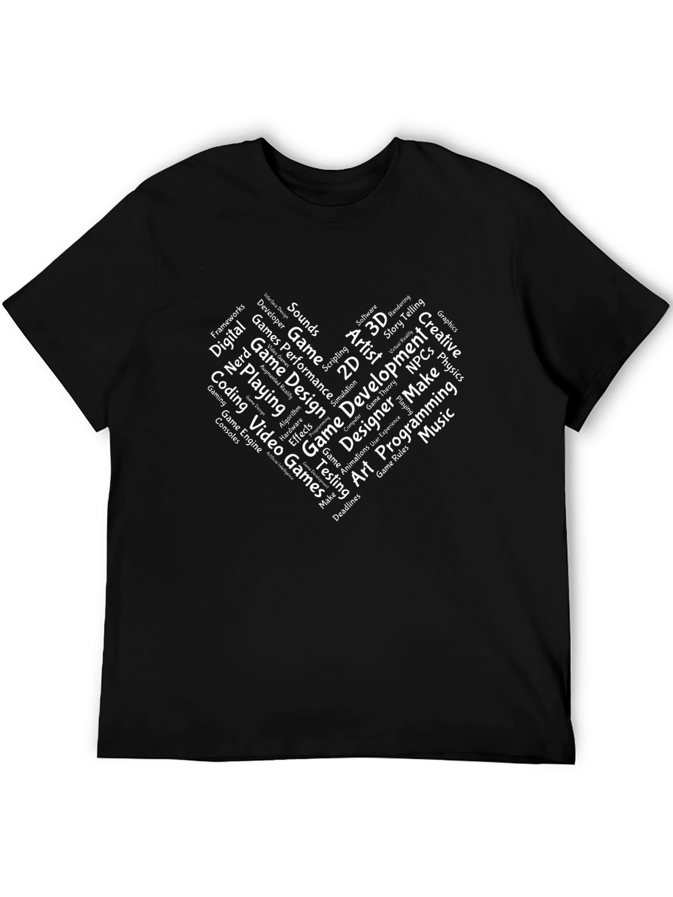 Game Developer Word Art Graphic T-Shirt