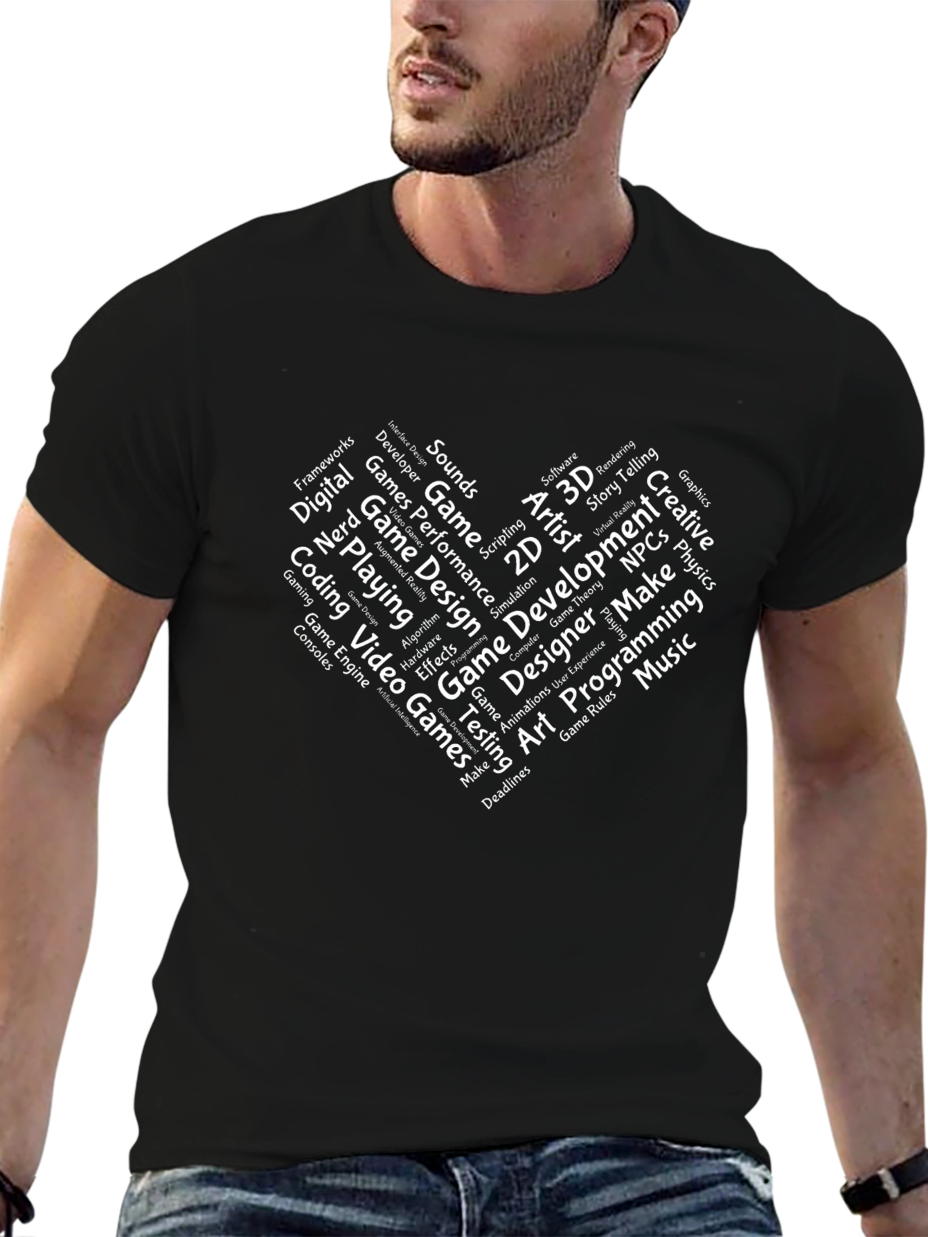 Game Developer Word Art Graphic T-Shirt
