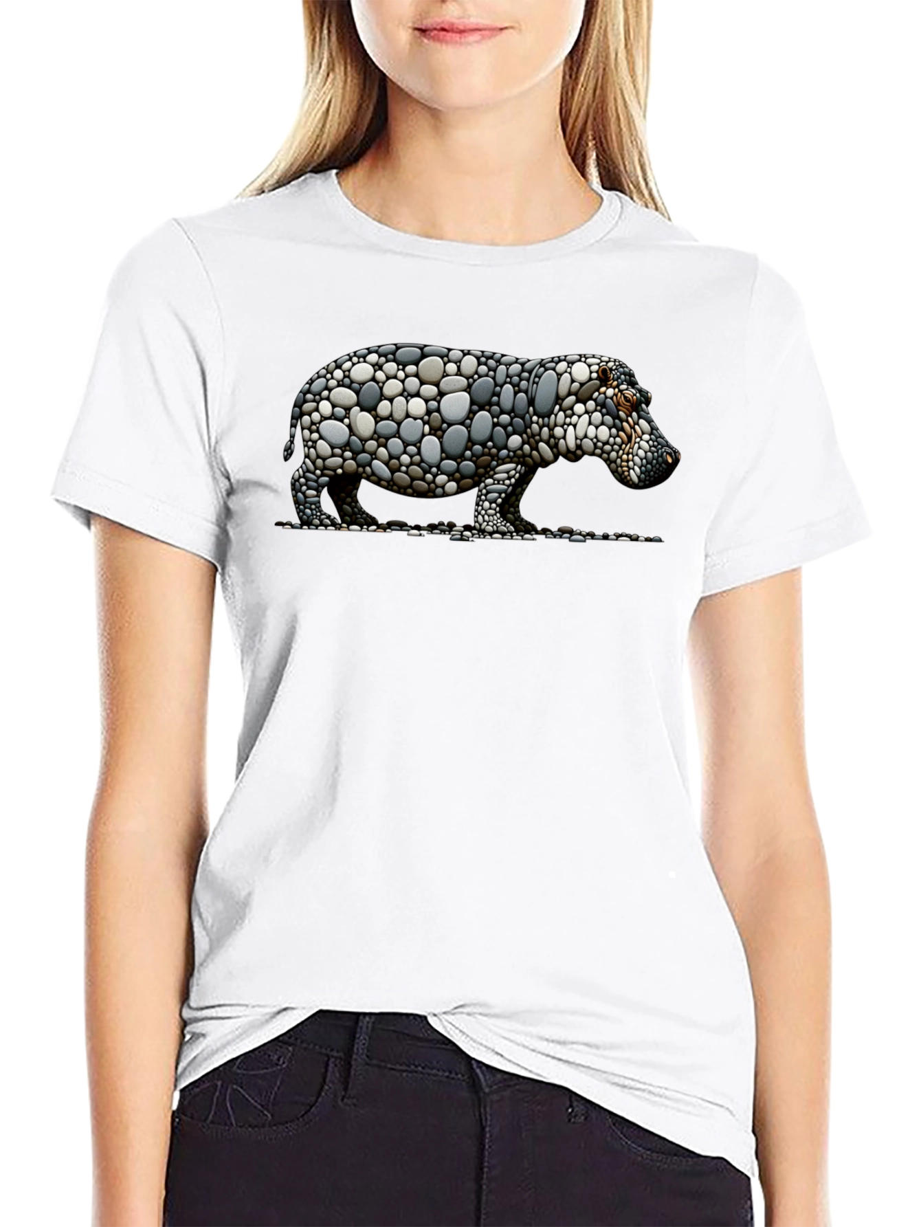 Stone Hippo Graphic Tee - Unique Design