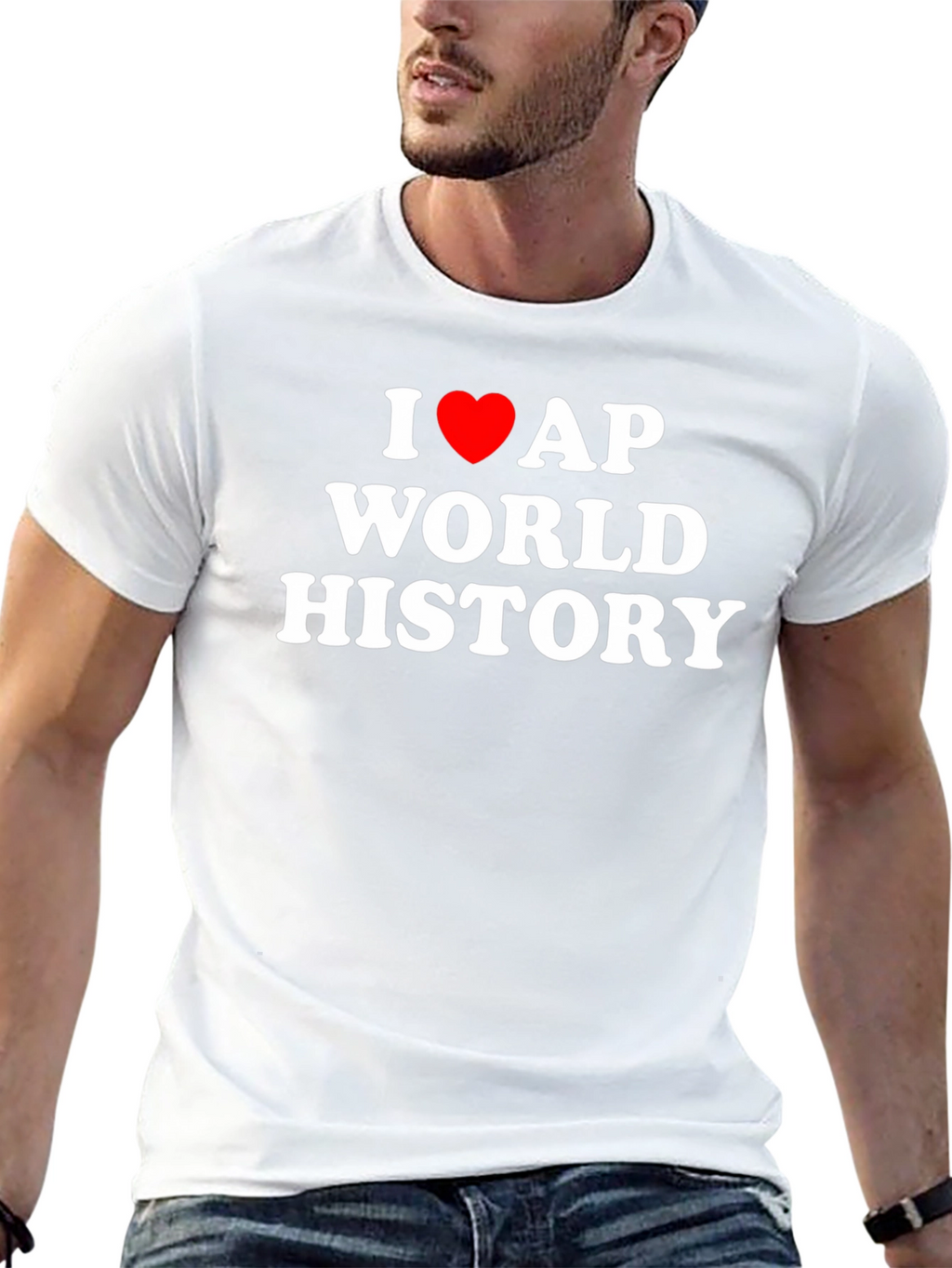 I Love AP World History Black T-Shirt