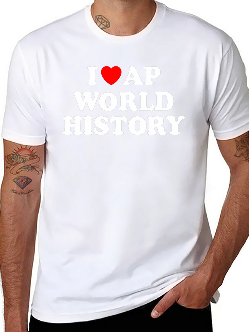 I Love AP World History Black T-Shirt