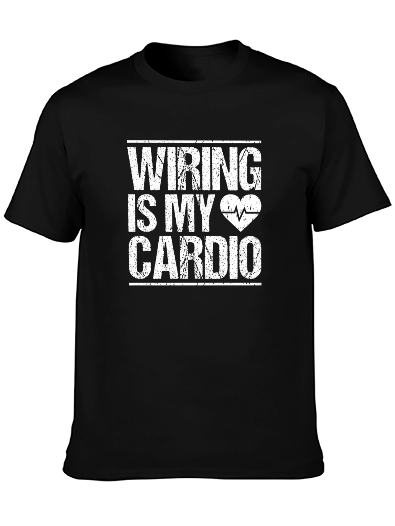 Wiring is My Cardio Graphic Tee - Electrician Humor Shirt
